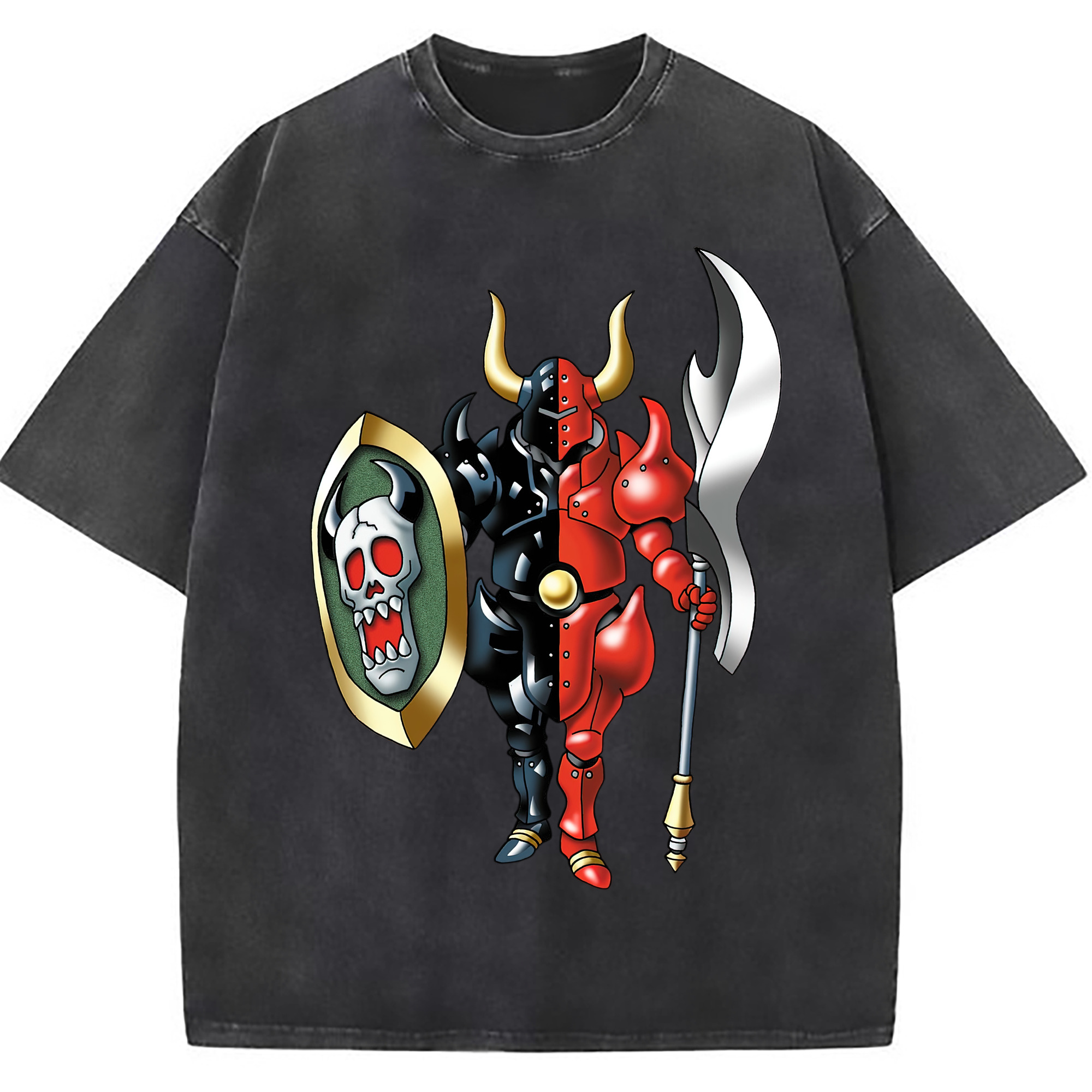 （画像用） ドラゴンクエスト Doragon Kuesuto Dragon Quest 綿100% ヴィンテージ風 半袖Tシャツ（フロントプリント）