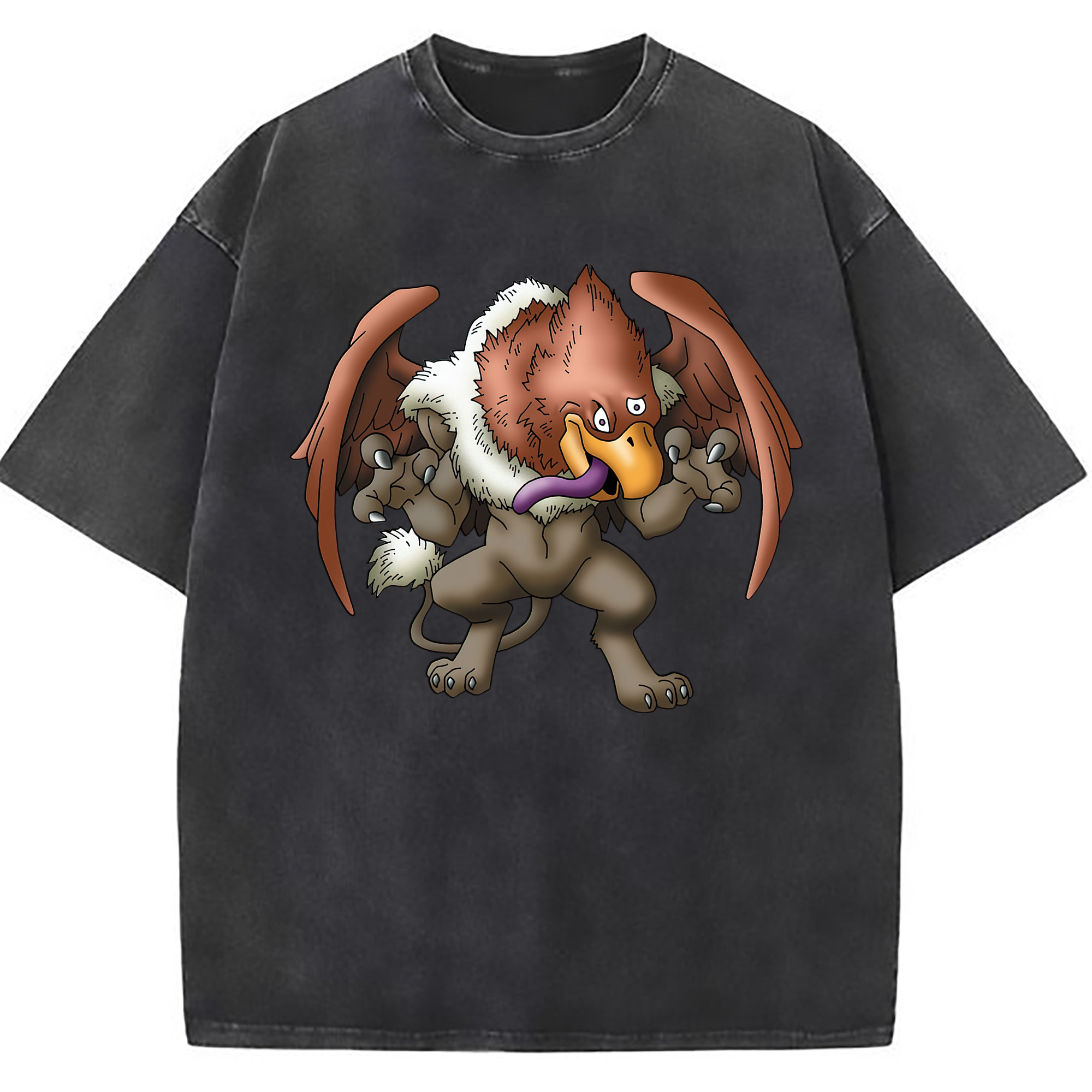 （画像用） ドラゴンクエスト Doragon Kuesuto Dragon Quest 綿100% ヴィンテージ風 半袖Tシャツ（フロントプリント）