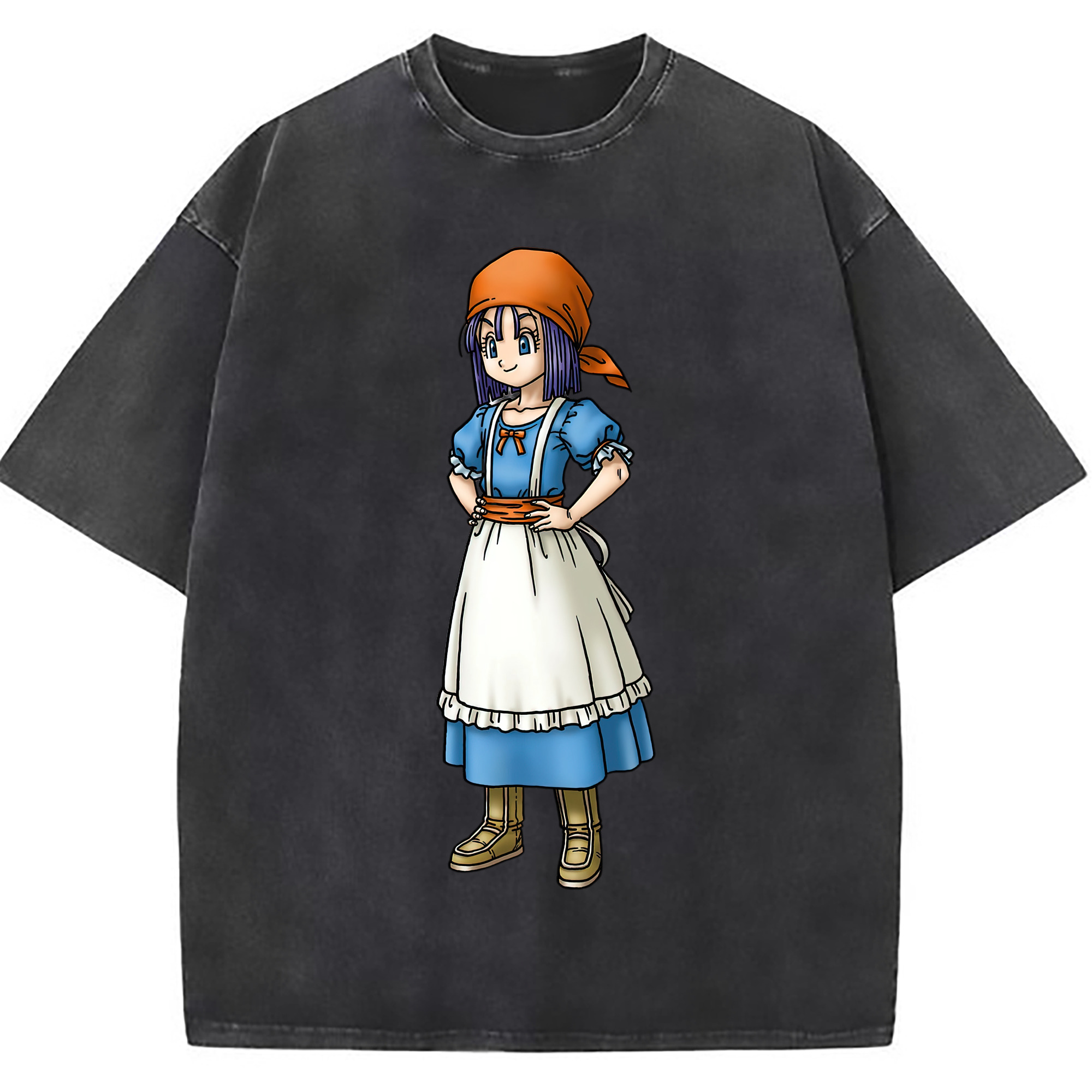 （画像用） ドラゴンクエスト Doragon Kuesuto Dragon Quest 綿100% ヴィンテージ風 半袖Tシャツ（フロントプリント）