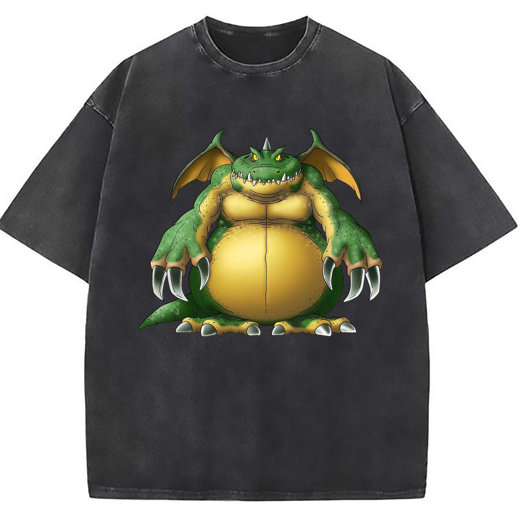 （画像用） ドラゴンクエスト Doragon Kuesuto Dragon Quest 綿100% ヴィンテージ風 半袖Tシャツ（フロントプリント）