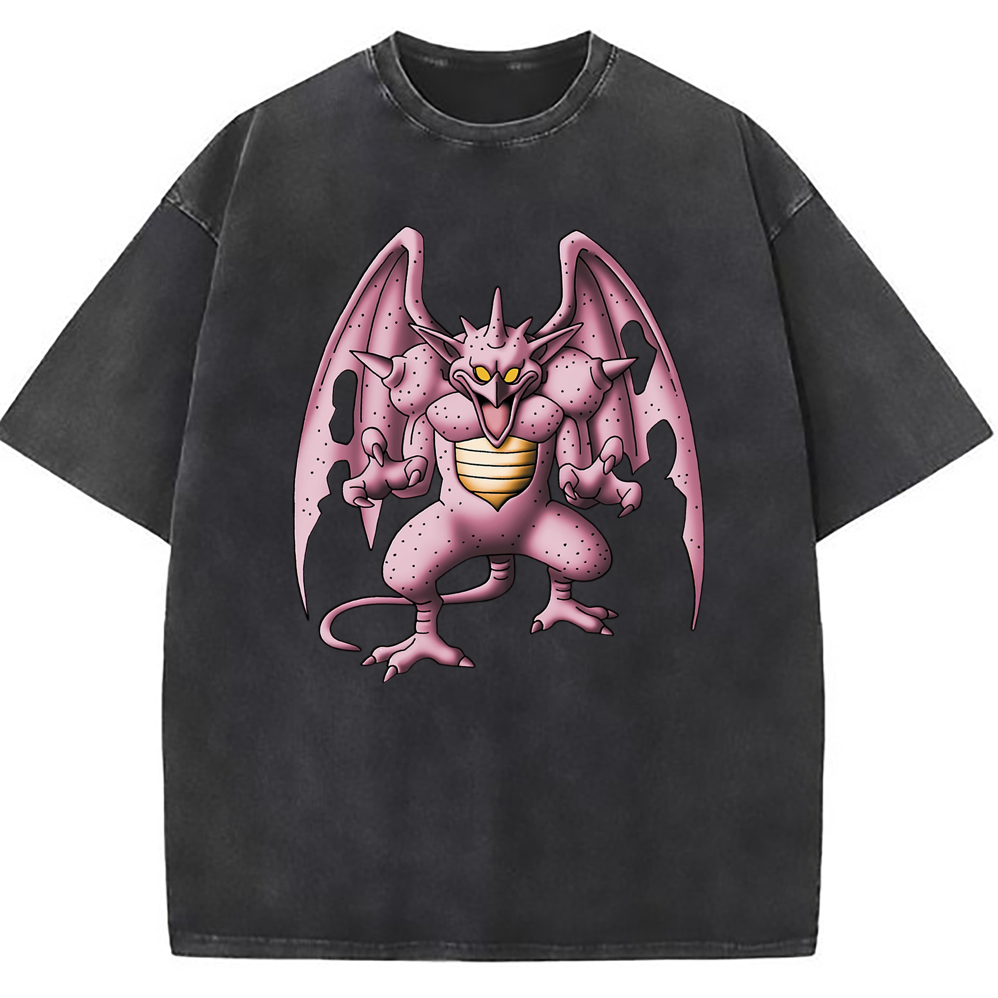 （画像用） ドラゴンクエスト Doragon Kuesuto Dragon Quest 綿100% ヴィンテージ風 半袖Tシャツ（フロントプリント）