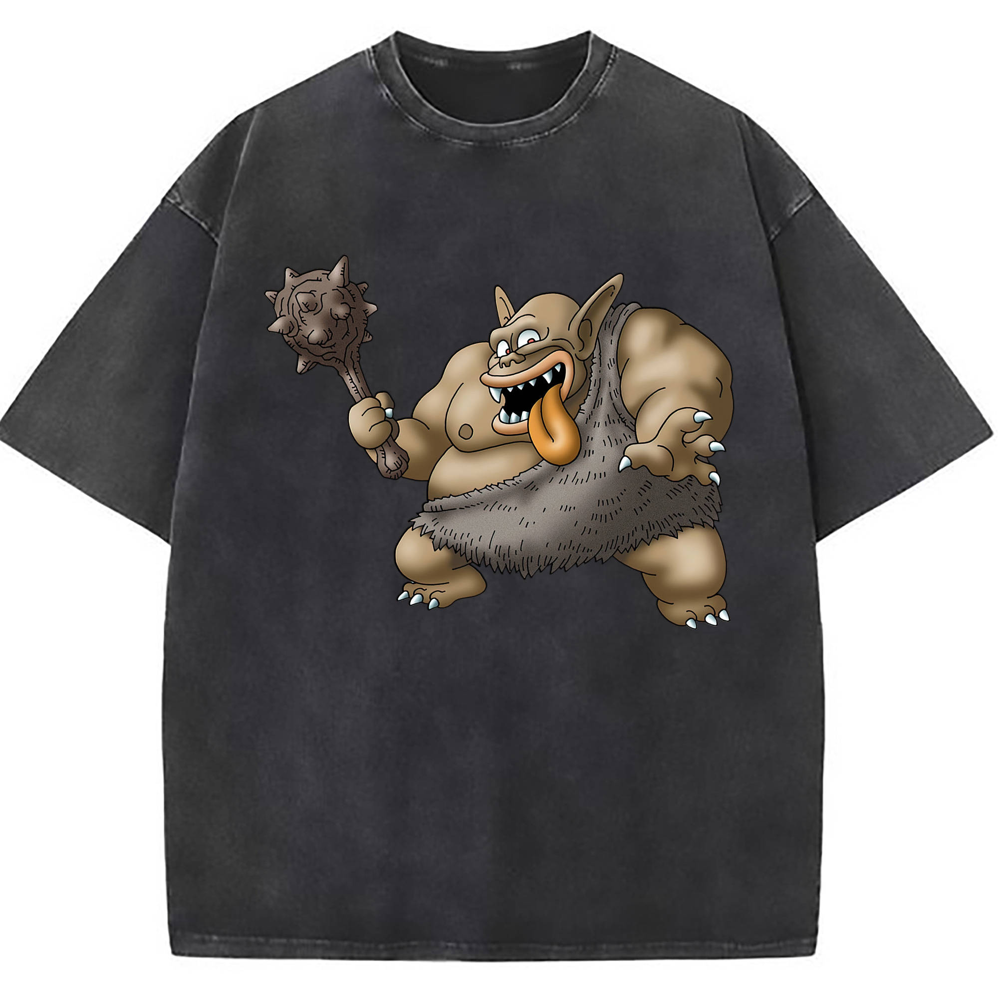 （画像用） ドラゴンクエスト Doragon Kuesuto Dragon Quest 綿100% ヴィンテージ風 半袖Tシャツ（フロントプリント）