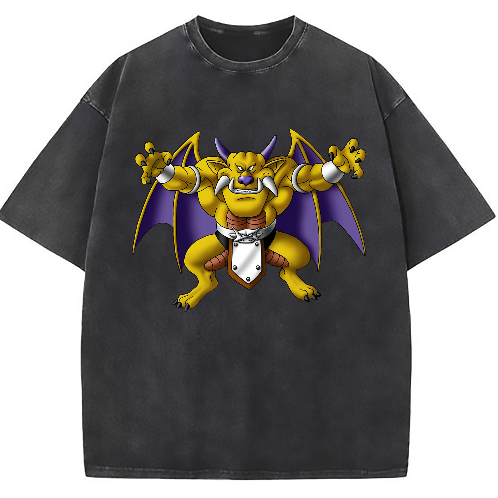 （画像用） ドラゴンクエスト Doragon Kuesuto Dragon Quest 綿100% ヴィンテージ風 半袖Tシャツ（フロントプリント）