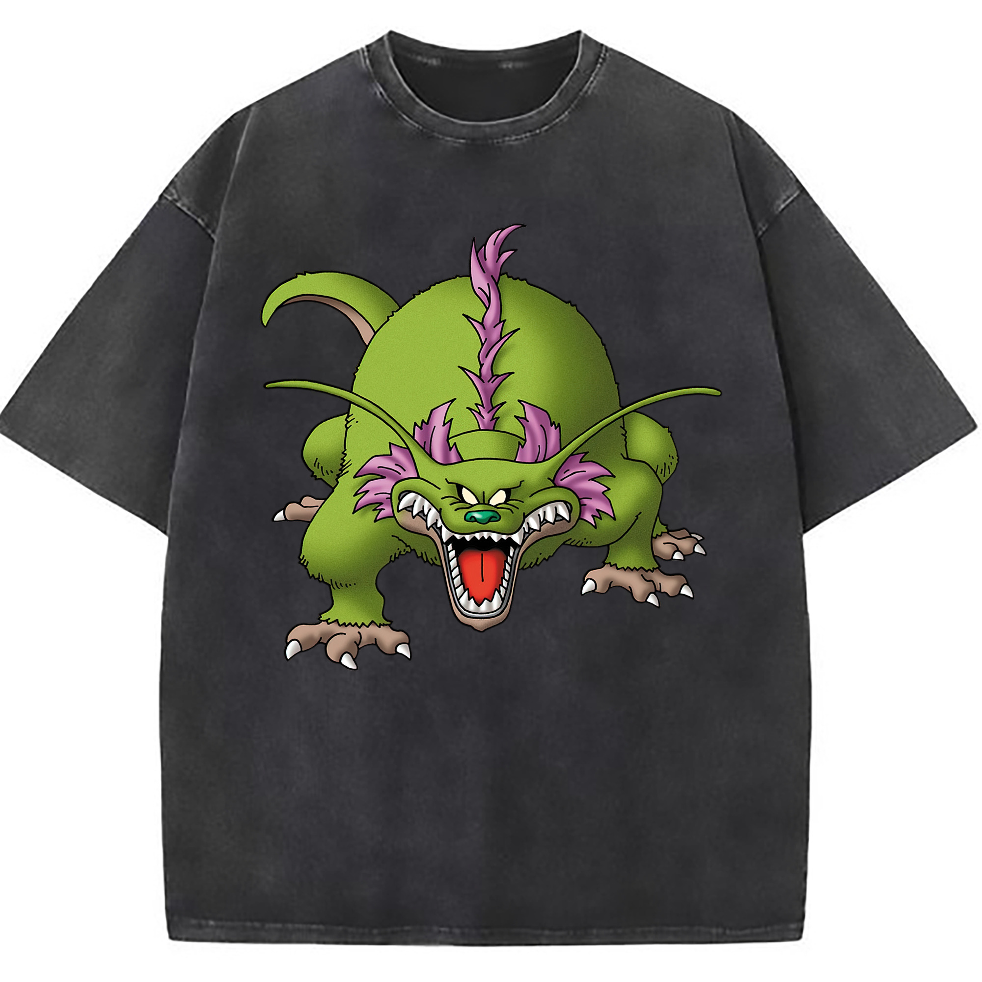 （画像用） ドラゴンクエスト Doragon Kuesuto Dragon Quest 綿100% ヴィンテージ風 半袖Tシャツ（フロントプリント）