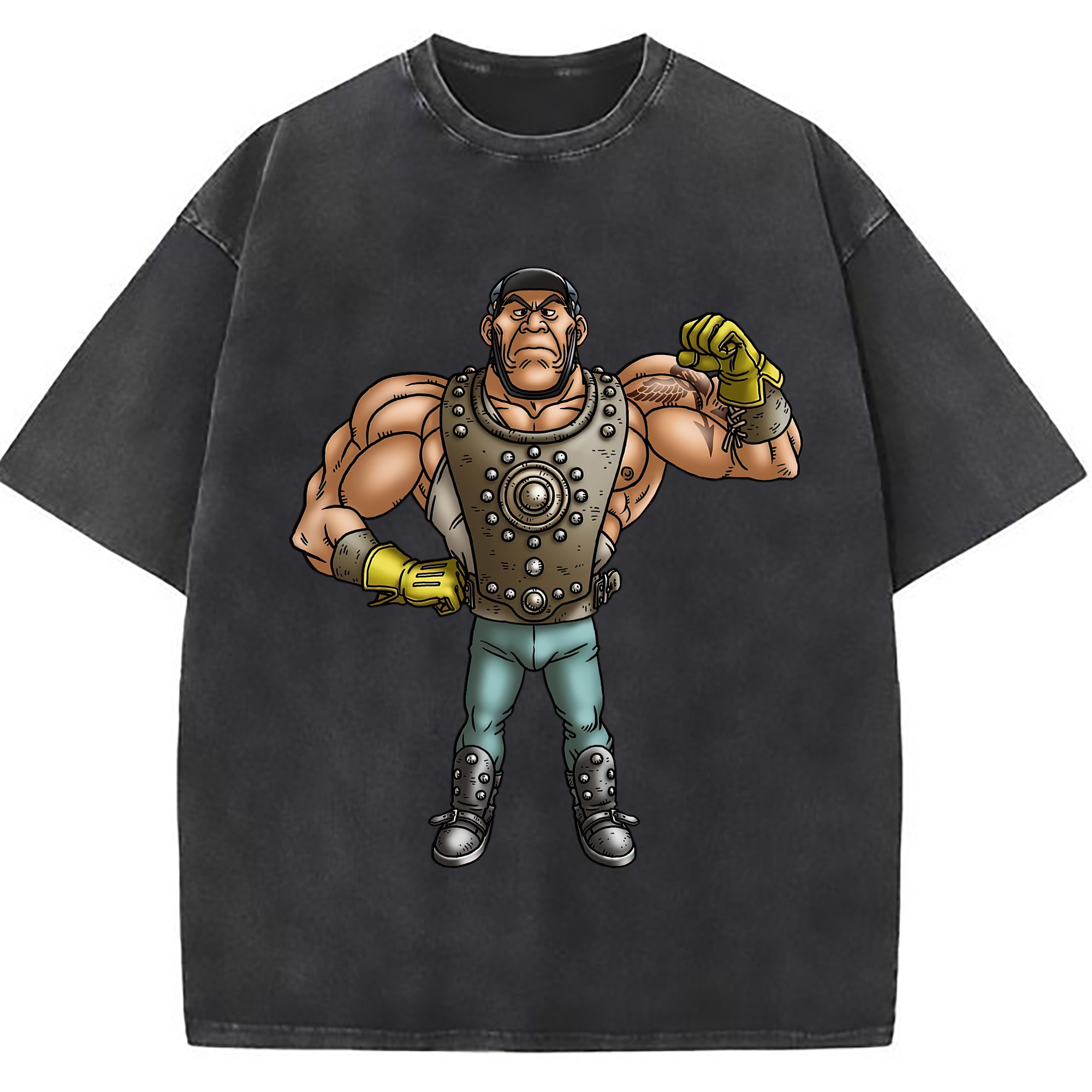 （画像用） ドラゴンクエスト Doragon Kuesuto Dragon Quest 綿100% ヴィンテージ風 半袖Tシャツ（フロントプリント）