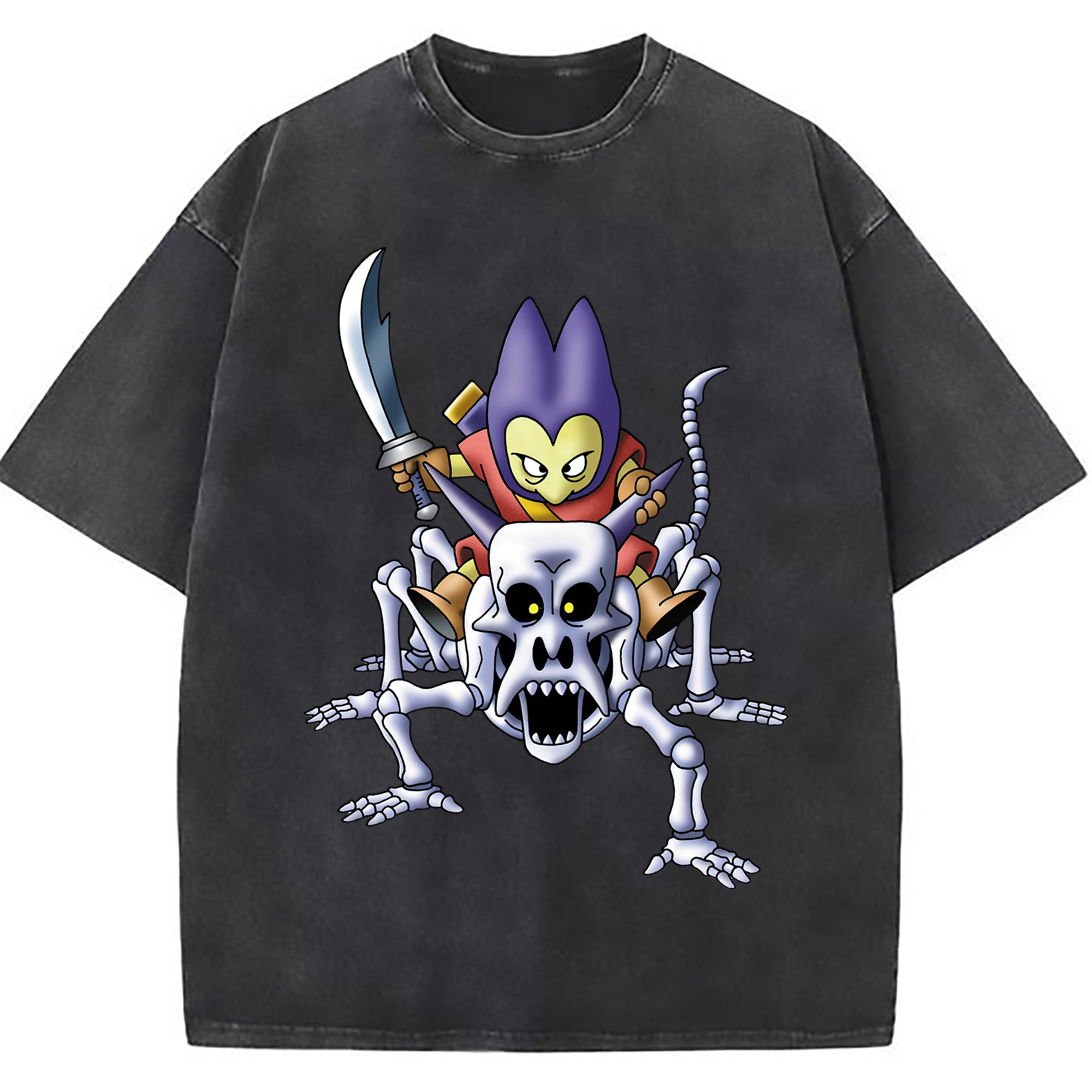（画像用） ドラゴンクエスト Doragon Kuesuto Dragon Quest 綿100% ヴィンテージ風 半袖Tシャツ（フロントプリント）