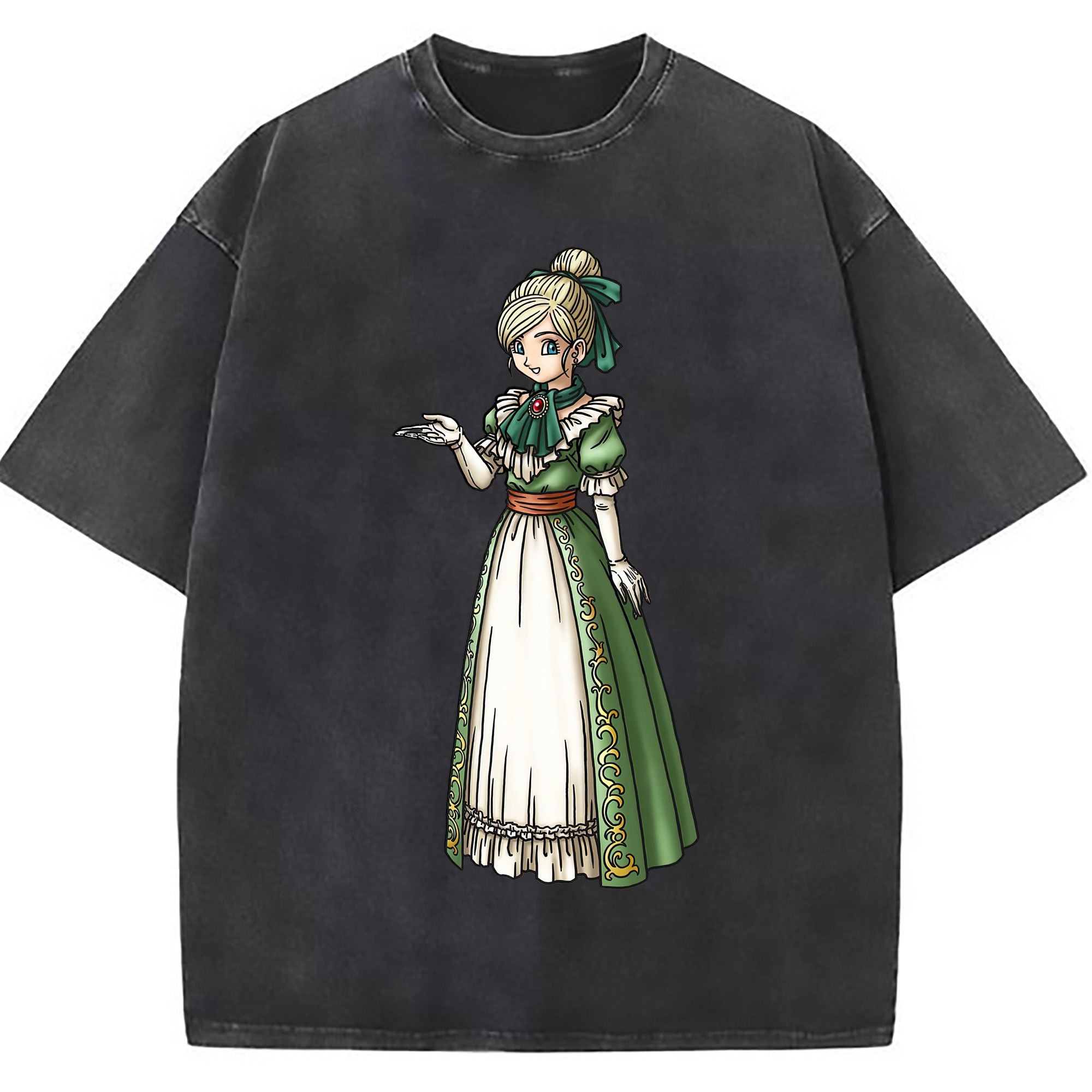 （画像用） ドラゴンクエスト Doragon Kuesuto Dragon Quest 綿100% ヴィンテージ風 半袖Tシャツ（フロントプリント）