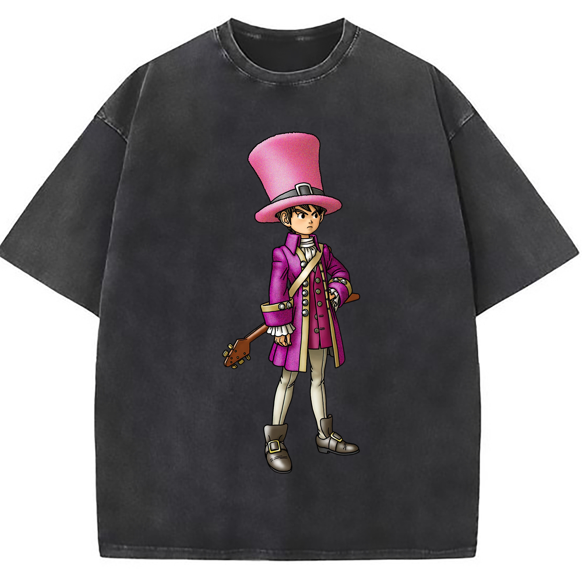 （画像用） ドラゴンクエスト Doragon Kuesuto Dragon Quest 綿100% ヴィンテージ風 半袖Tシャツ（フロントプリント）
