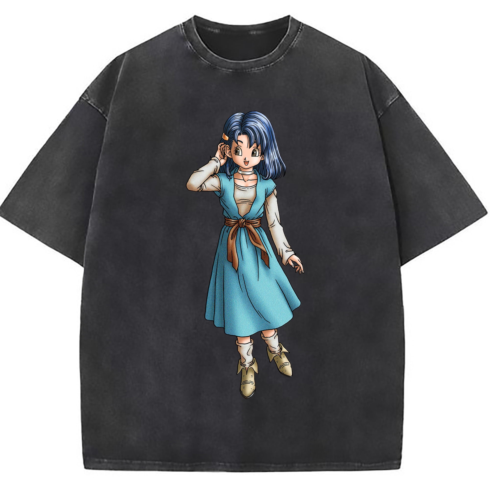 （画像用） ドラゴンクエスト Doragon Kuesuto Dragon Quest 綿100% ヴィンテージ風 半袖Tシャツ（フロントプリント）