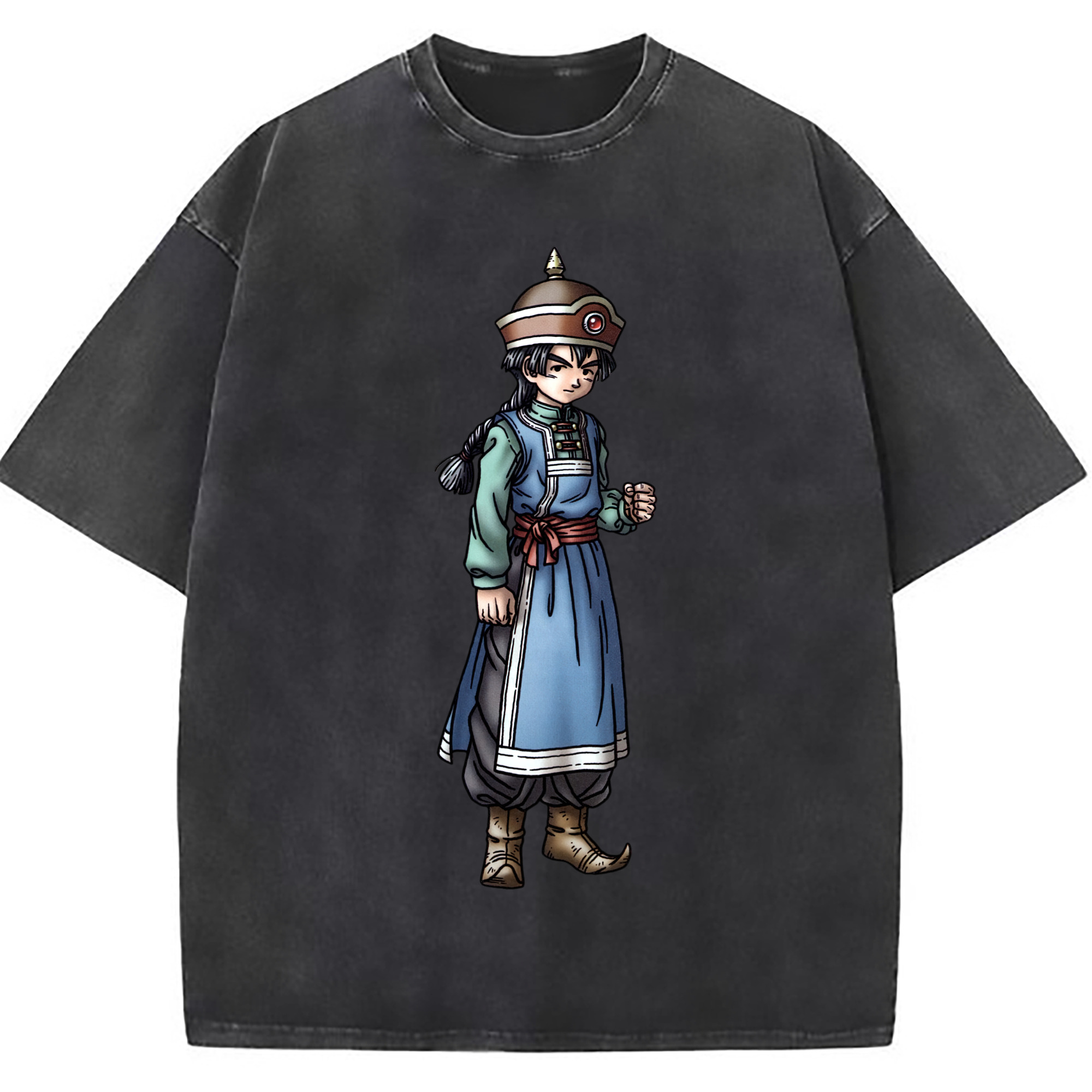 （画像用） ドラゴンクエスト Doragon Kuesuto Dragon Quest 綿100% ヴィンテージ風 半袖Tシャツ（フロントプリント）