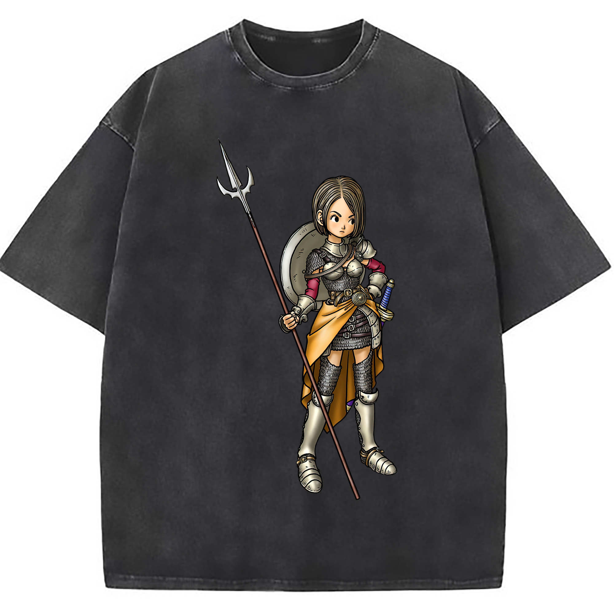 （画像用） ドラゴンクエスト Doragon Kuesuto Dragon Quest 綿100% ヴィンテージ風 半袖Tシャツ（フロントプリント）