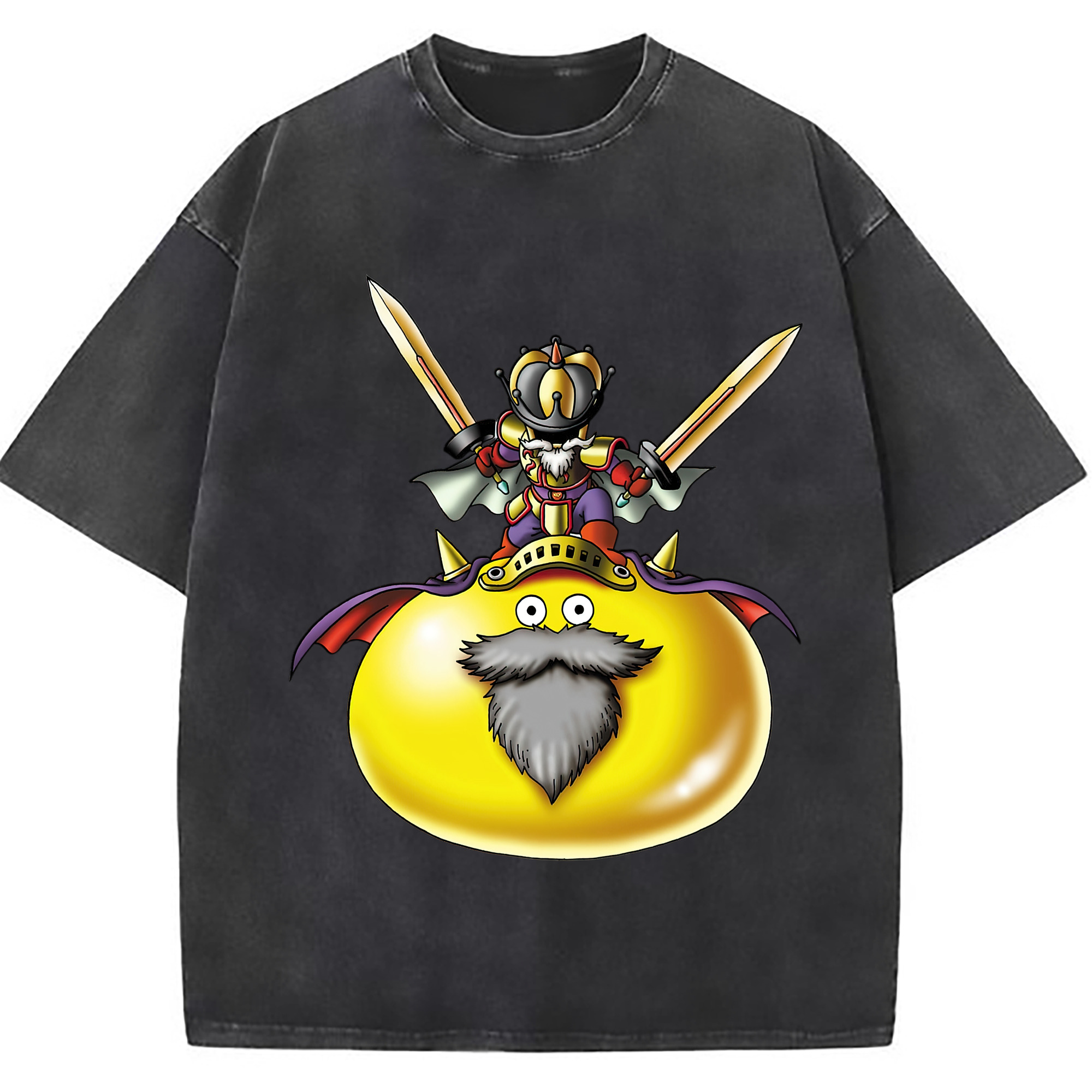 （画像用） ドラゴンクエスト Doragon Kuesuto Dragon Quest 綿100% ヴィンテージ風 半袖Tシャツ（フロントプリント）