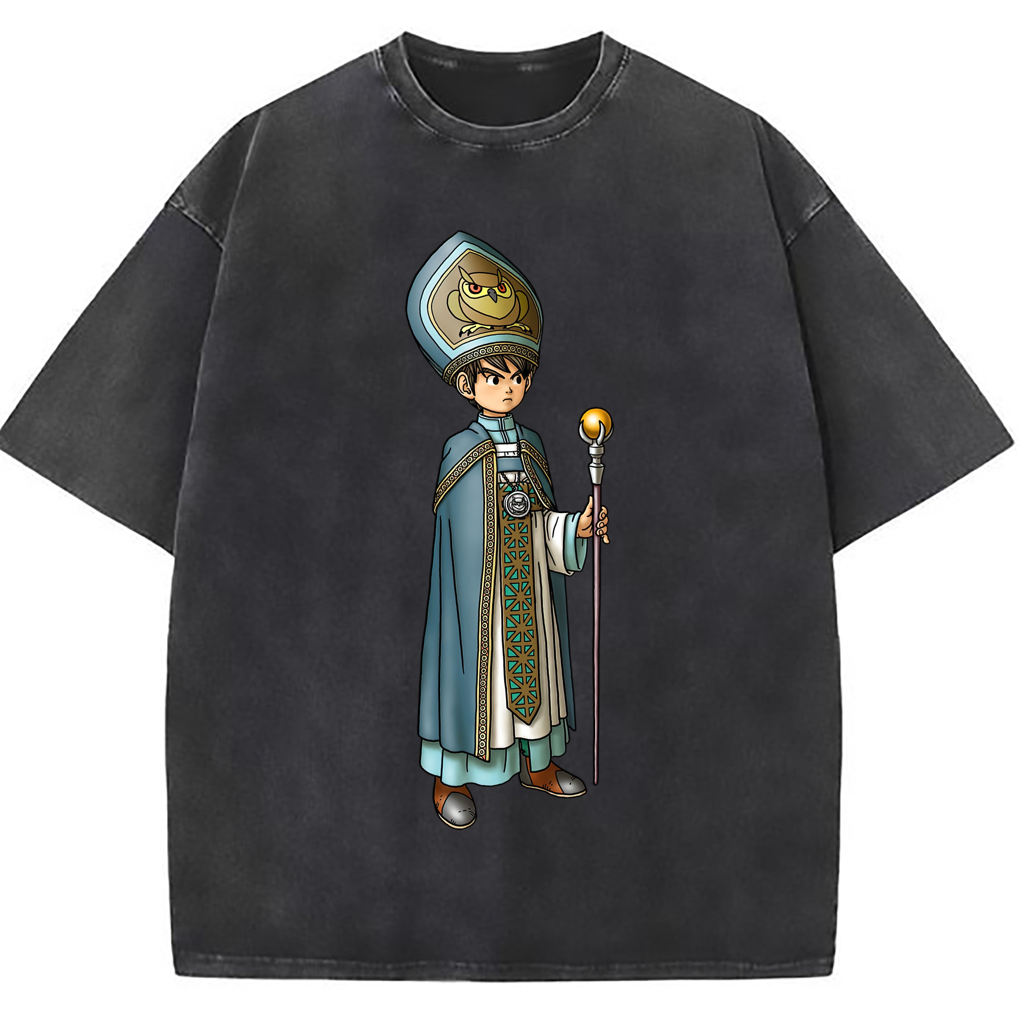 （画像用） ドラゴンクエスト Doragon Kuesuto Dragon Quest 綿100% ヴィンテージ風 半袖Tシャツ（フロントプリント）