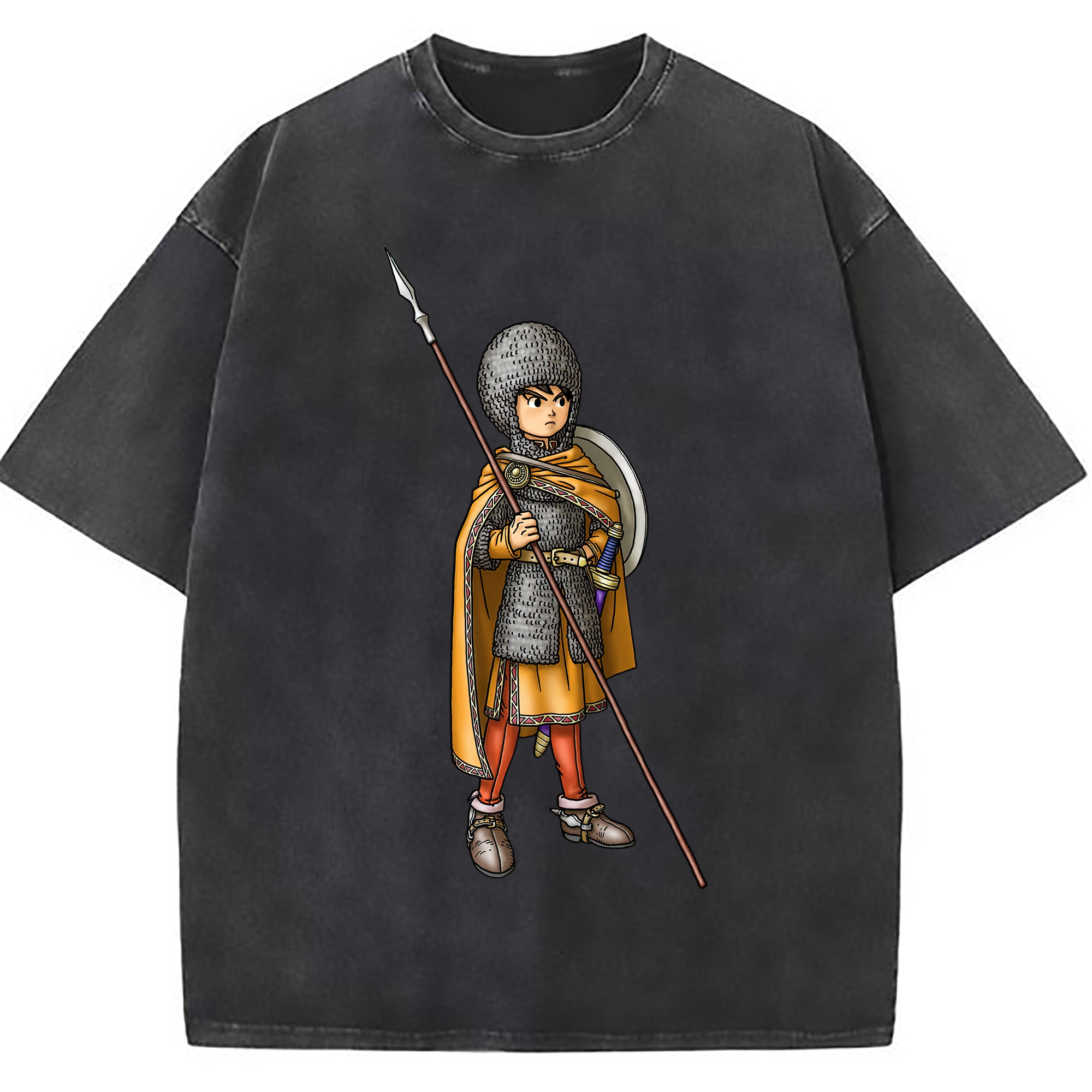 （画像用） ドラゴンクエスト Doragon Kuesuto Dragon Quest 綿100% ヴィンテージ風 半袖Tシャツ（フロントプリント）