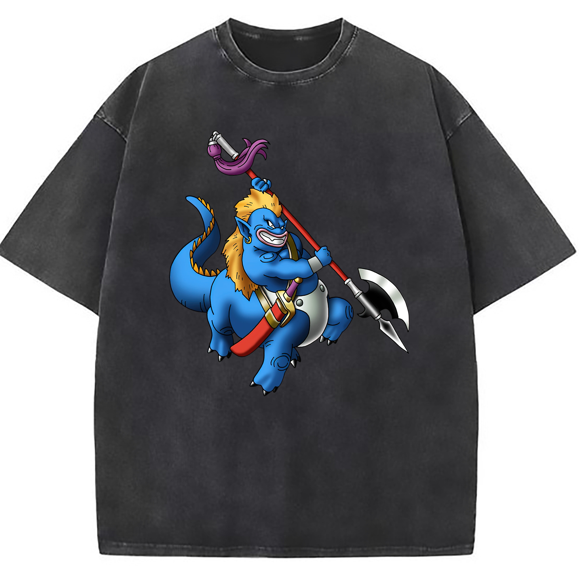 （画像用） ドラゴンクエスト Doragon Kuesuto Dragon Quest 綿100% ヴィンテージ風 半袖Tシャツ（フロントプリント）