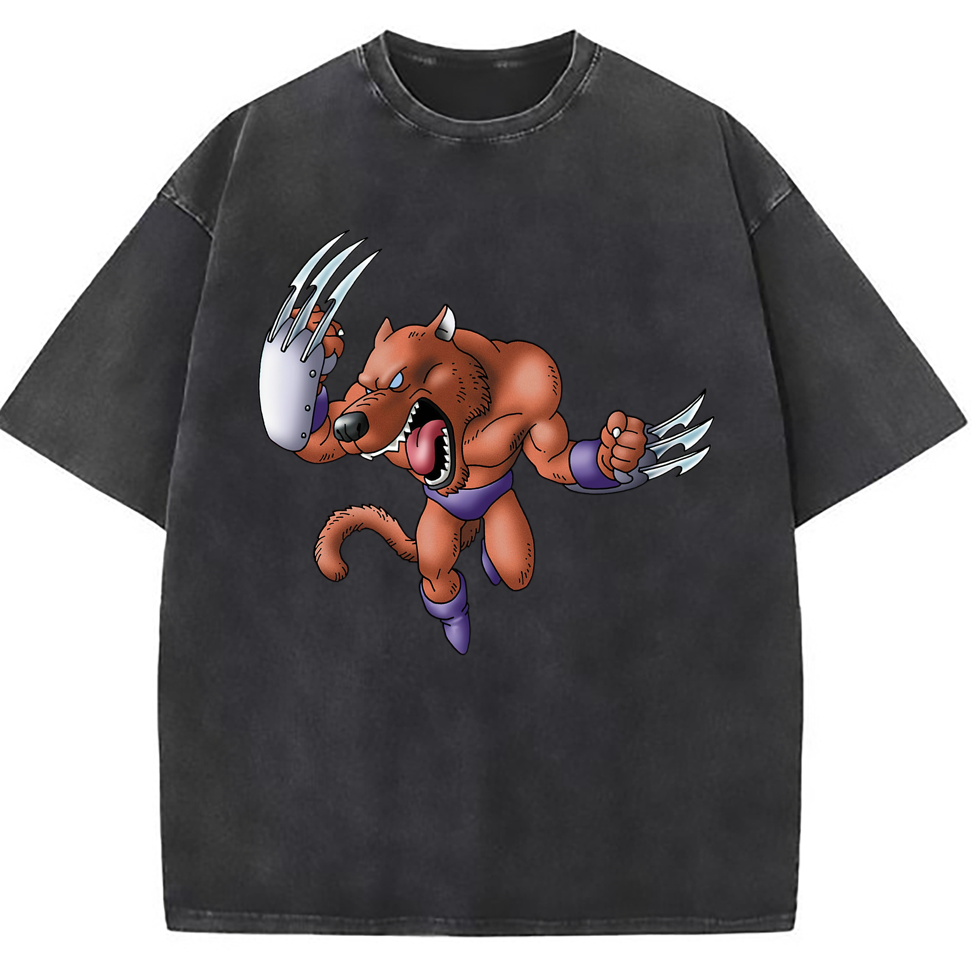 （画像用） ドラゴンクエスト Doragon Kuesuto Dragon Quest 綿100% ヴィンテージ風 半袖Tシャツ（フロントプリント）