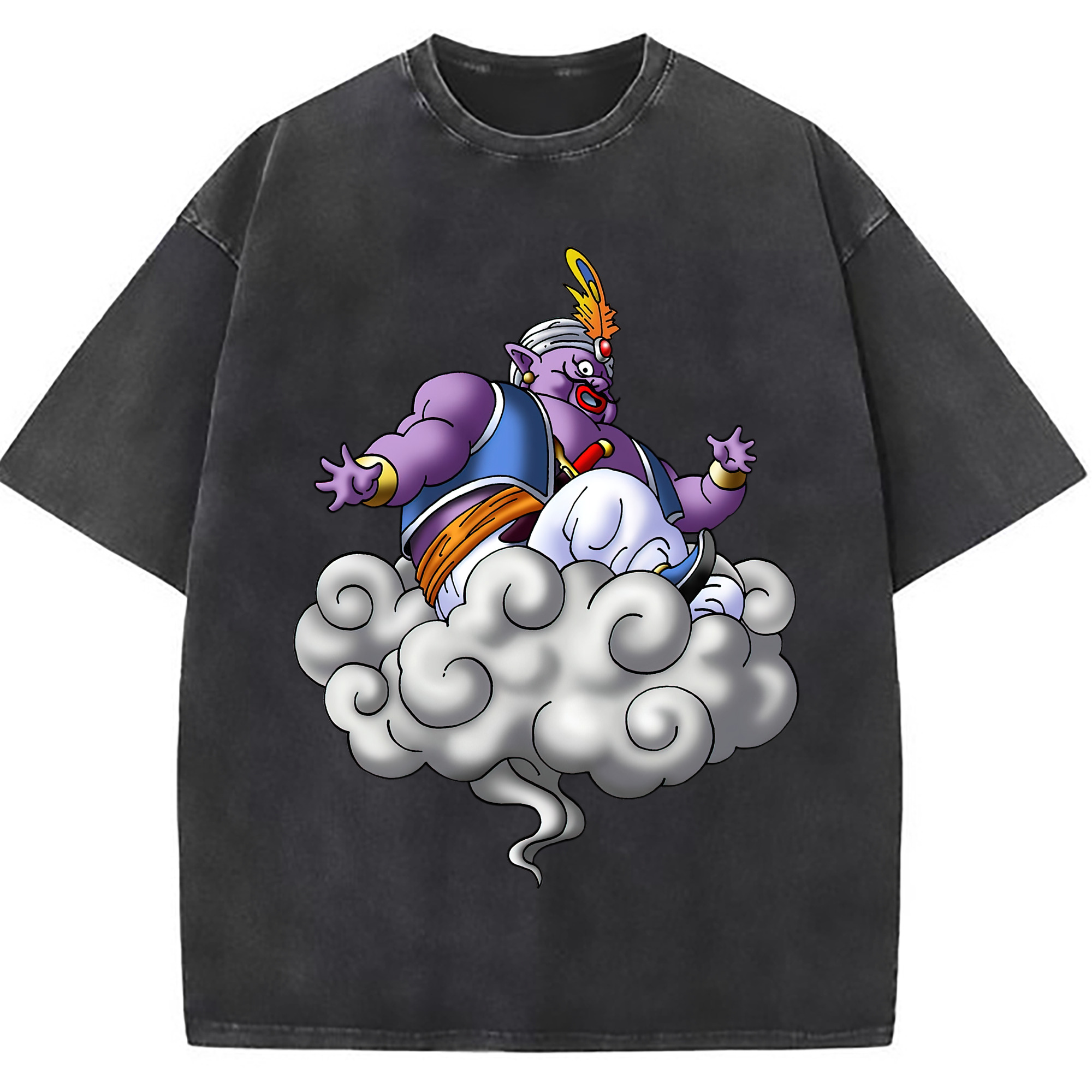 （画像用） ドラゴンクエスト Doragon Kuesuto Dragon Quest 綿100% ヴィンテージ風 半袖Tシャツ（フロントプリント）