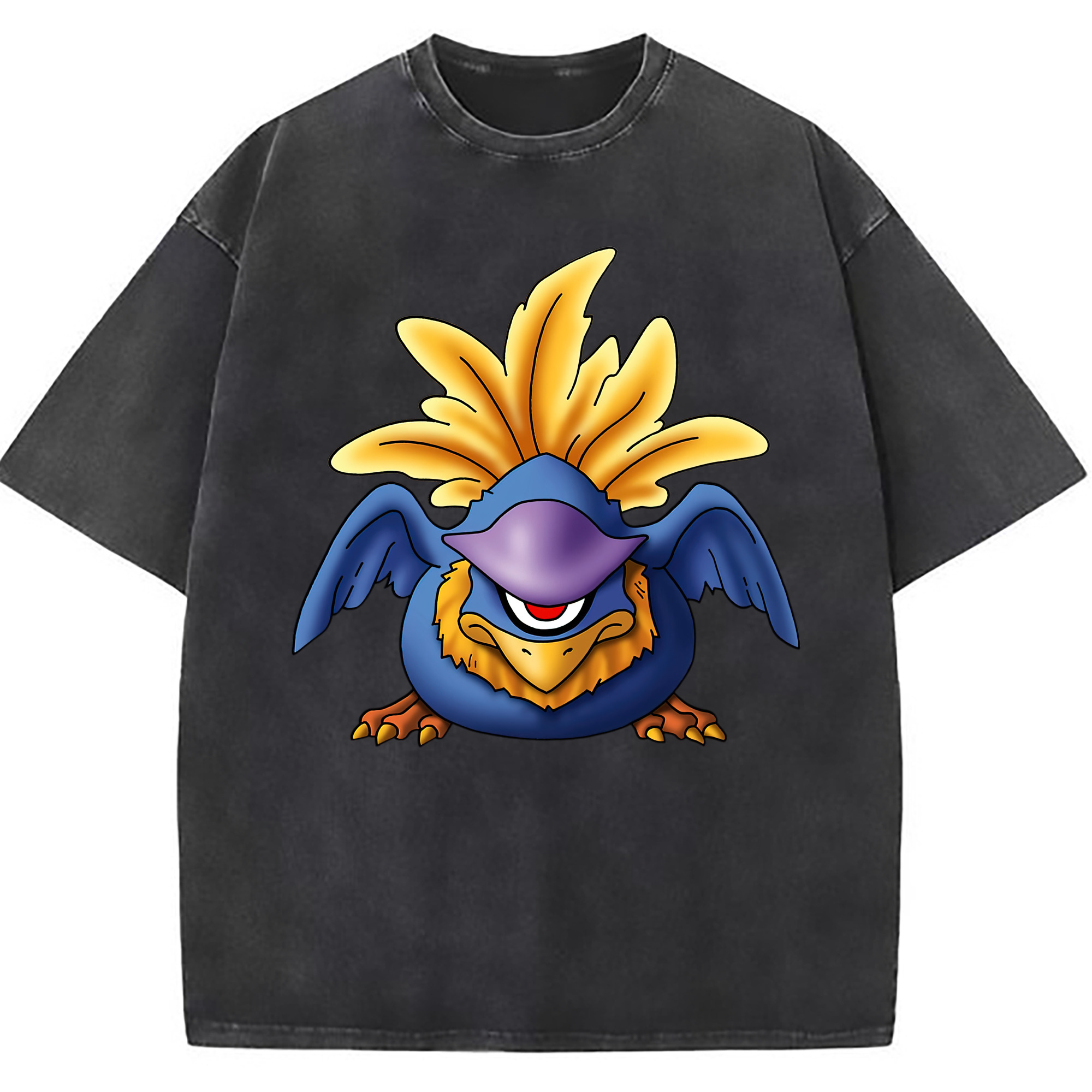 （画像用） ドラゴンクエスト Doragon Kuesuto Dragon Quest 綿100% ヴィンテージ風 半袖Tシャツ（フロントプリント）