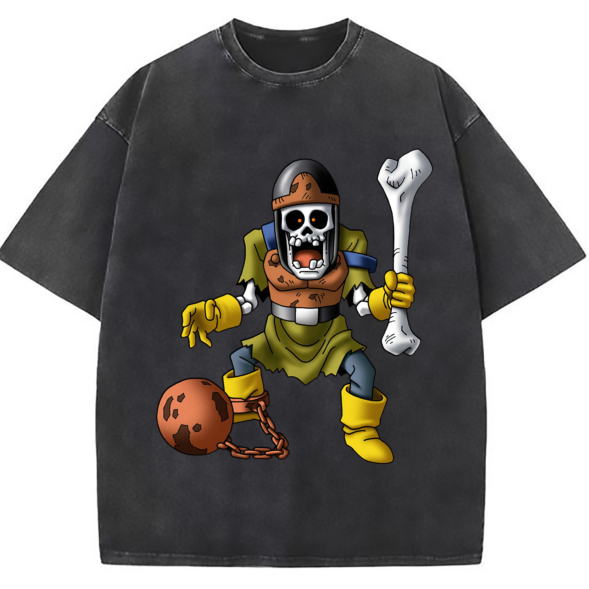 （画像用） ドラゴンクエスト Doragon Kuesuto Dragon Quest 綿100% ヴィンテージ風 半袖Tシャツ（フロントプリント）