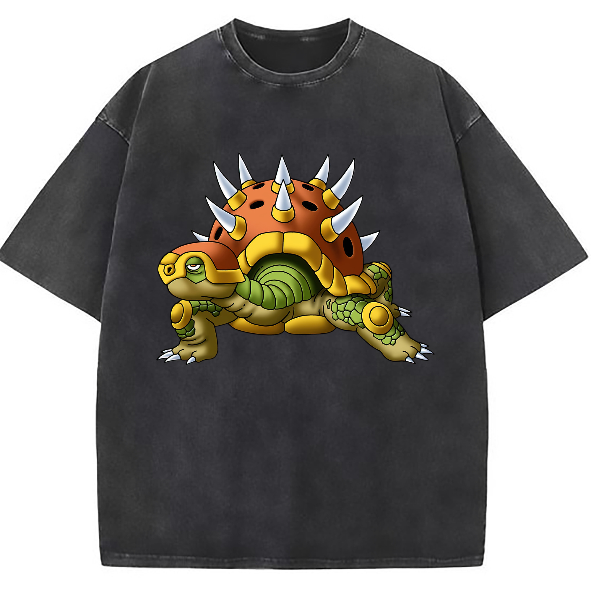 （画像用） ドラゴンクエスト Doragon Kuesuto Dragon Quest 綿100% ヴィンテージ風 半袖Tシャツ（フロントプリント）