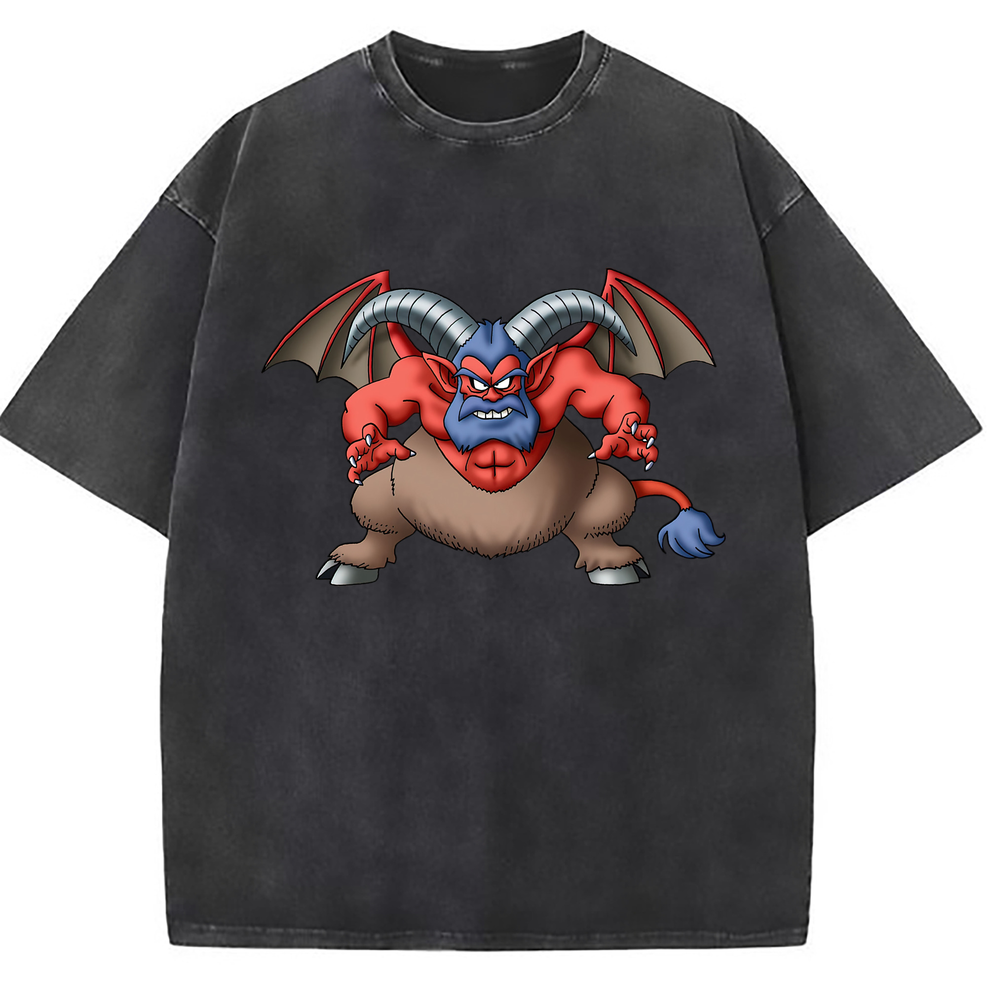 （画像用） ドラゴンクエスト Doragon Kuesuto Dragon Quest 綿100% ヴィンテージ風 半袖Tシャツ（フロントプリント）