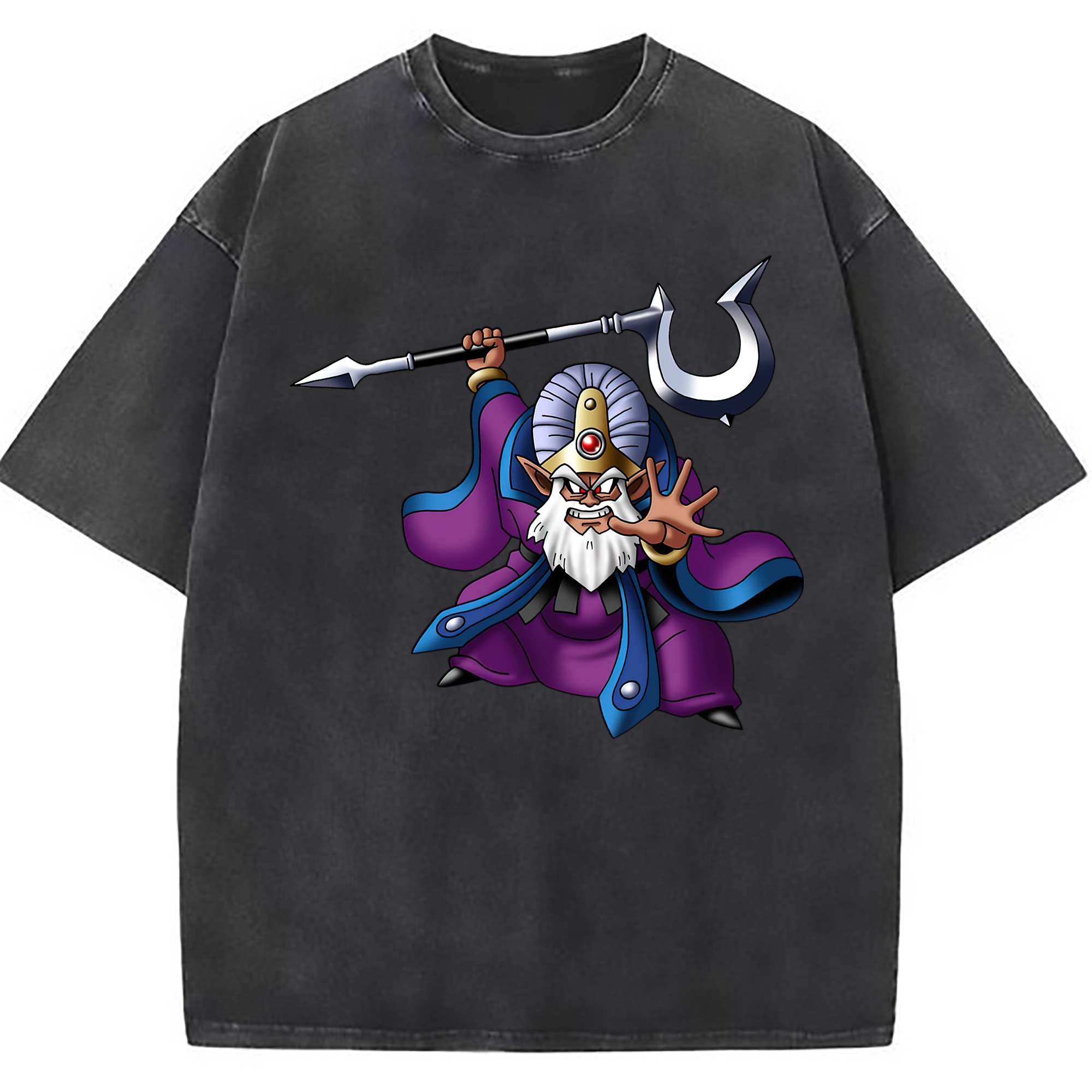 （画像用） ドラゴンクエスト Doragon Kuesuto Dragon Quest 綿100% ヴィンテージ風 半袖Tシャツ（フロントプリント）