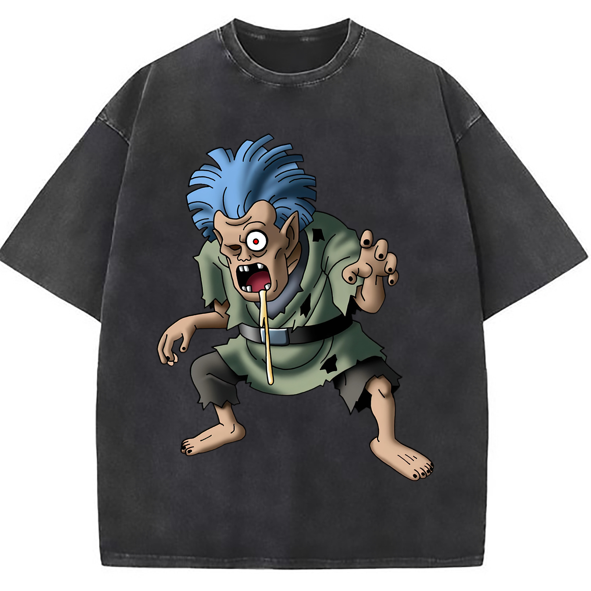 （画像用） ドラゴンクエスト Doragon Kuesuto Dragon Quest 綿100% ヴィンテージ風 半袖Tシャツ（フロントプリント）