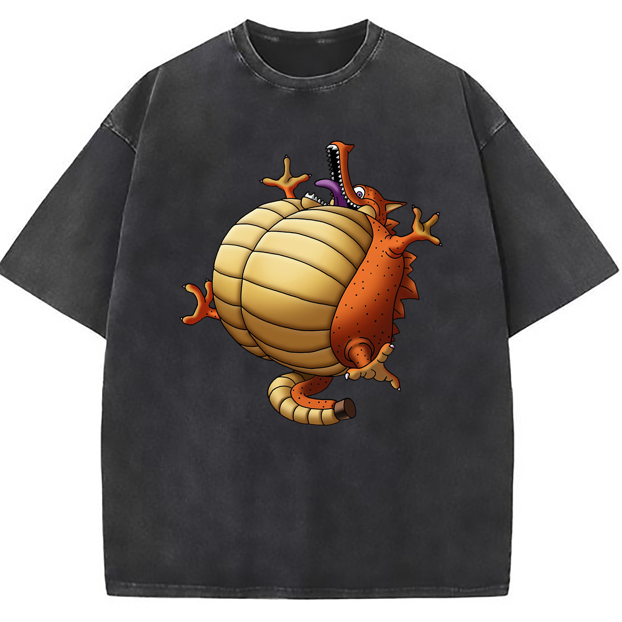 （画像用） ドラゴンクエスト Doragon Kuesuto Dragon Quest 綿100% ヴィンテージ風 半袖Tシャツ（フロントプリント）