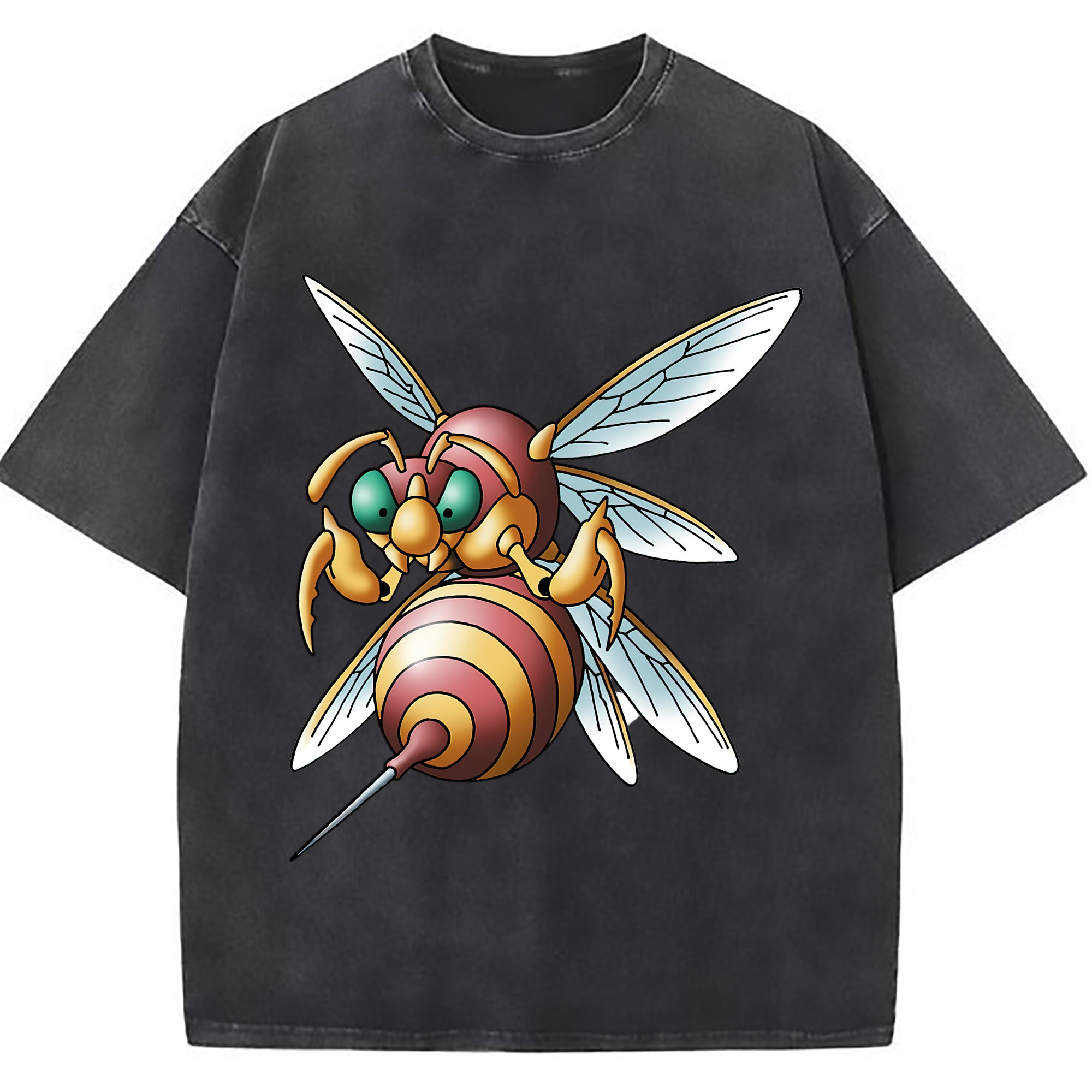 （画像用） ドラゴンクエスト Doragon Kuesuto Dragon Quest 綿100% ヴィンテージ風 半袖Tシャツ（フロントプリント）