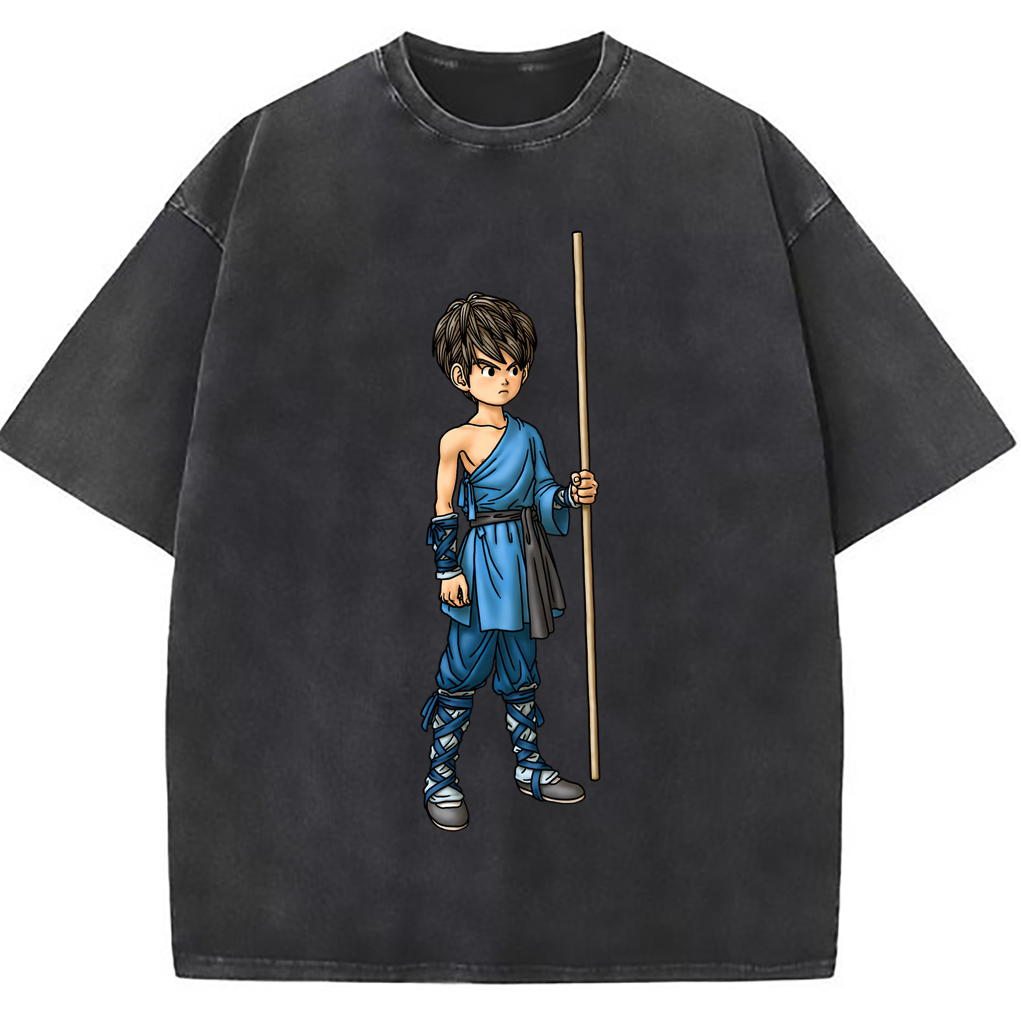 （画像用） ドラゴンクエスト Doragon Kuesuto Dragon Quest 綿100% ヴィンテージ風 半袖Tシャツ（フロントプリント）