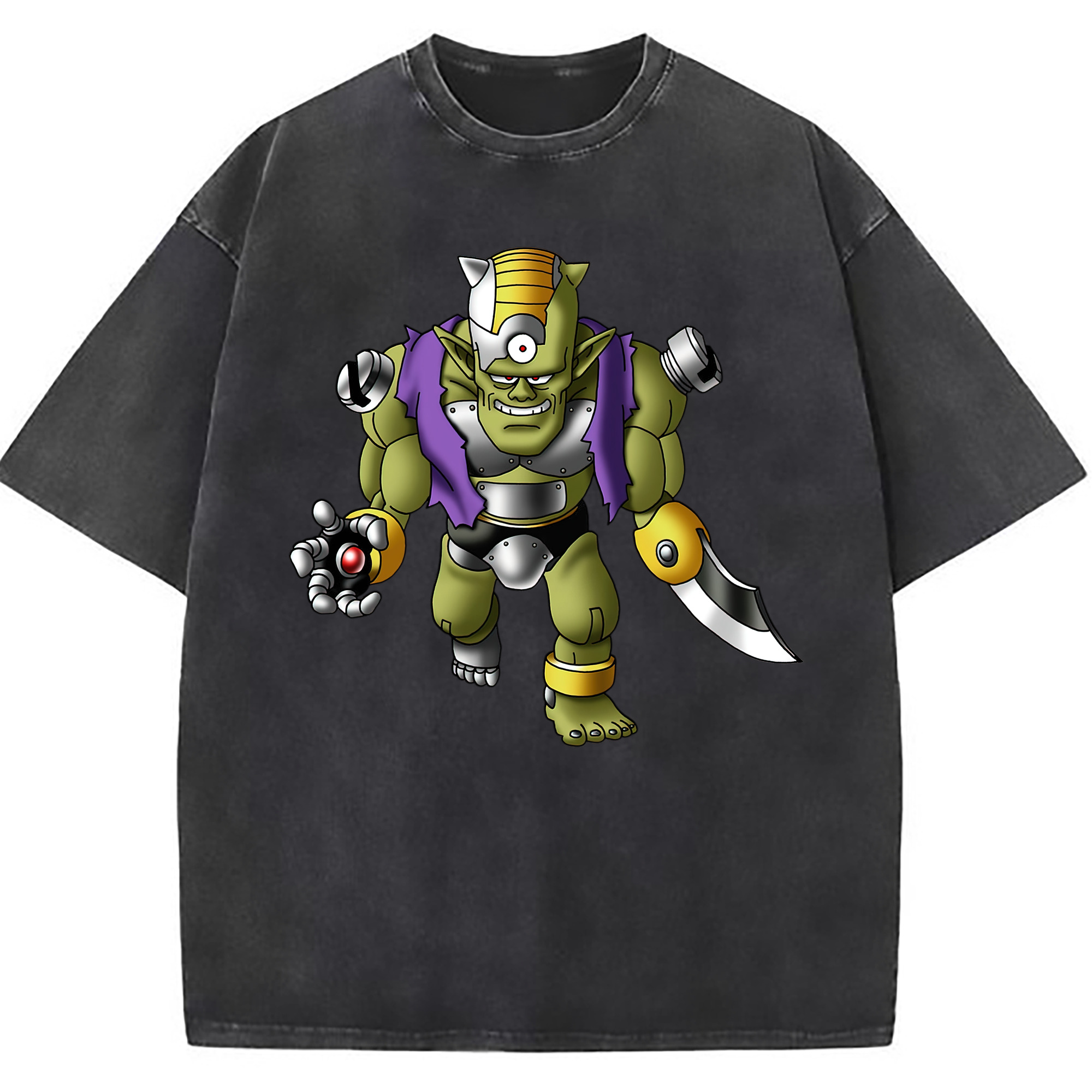 （画像用） ドラゴンクエスト Doragon Kuesuto Dragon Quest 綿100% ヴィンテージ風 半袖Tシャツ（フロントプリント）