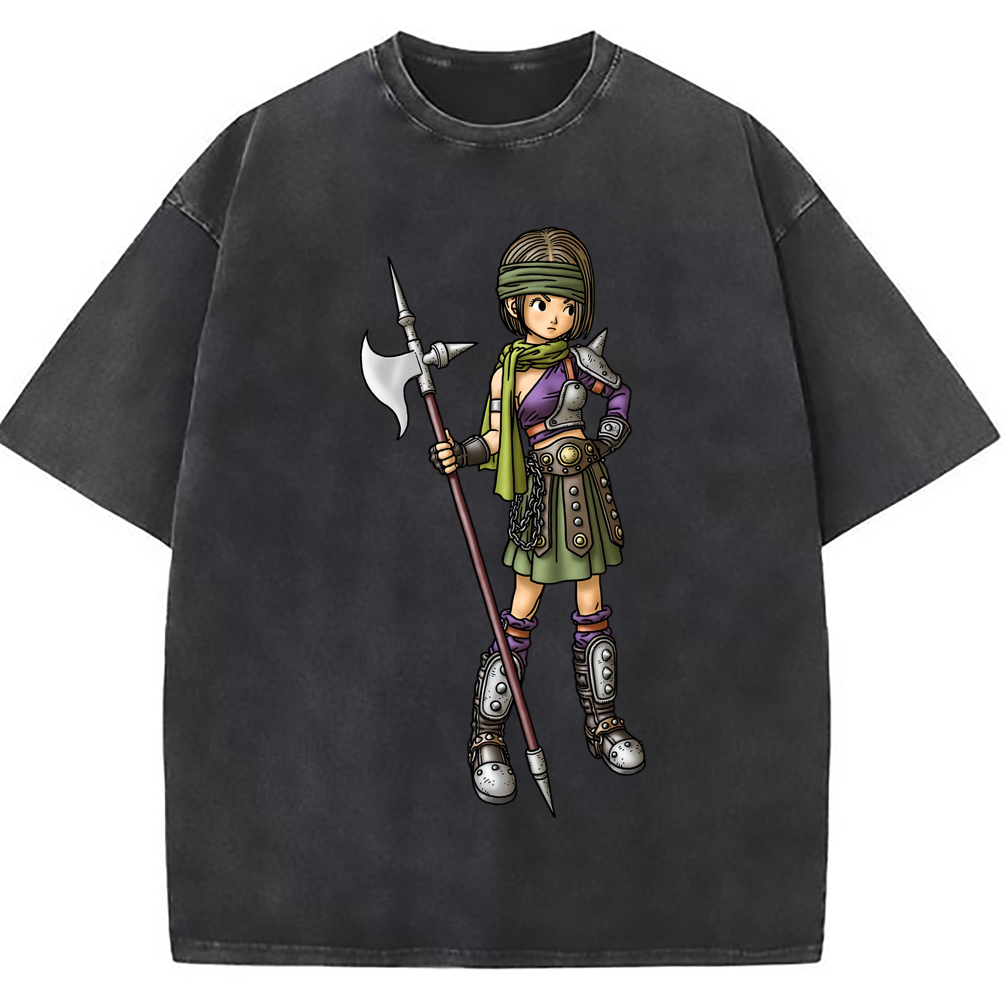 （画像用） ドラゴンクエスト Doragon Kuesuto Dragon Quest 綿100% ヴィンテージ風 半袖Tシャツ（フロントプリント）