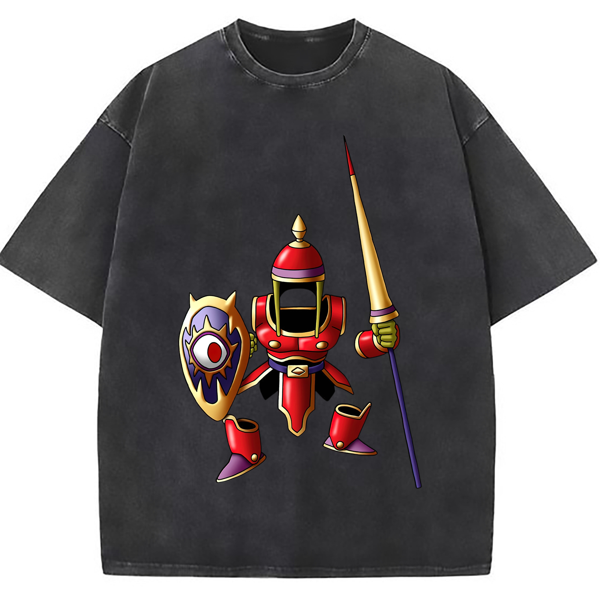 （画像用） ドラゴンクエスト Doragon Kuesuto Dragon Quest 綿100% ヴィンテージ風 半袖Tシャツ（フロントプリント）