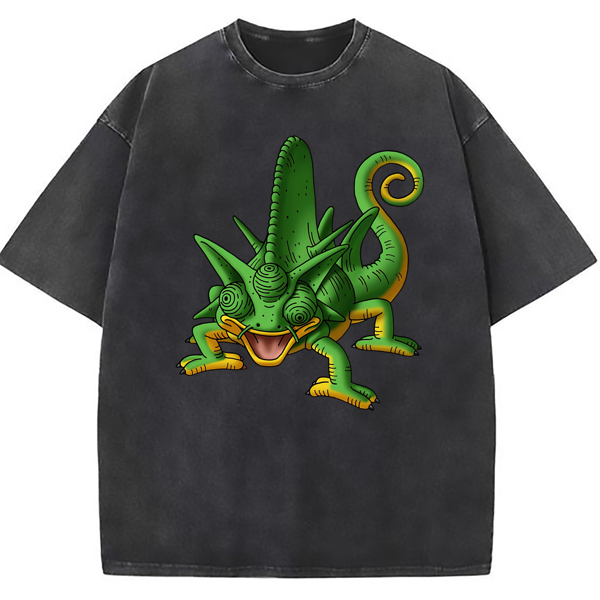 （画像用） ドラゴンクエスト Doragon Kuesuto Dragon Quest 綿100% ヴィンテージ風 半袖Tシャツ（フロントプリント）