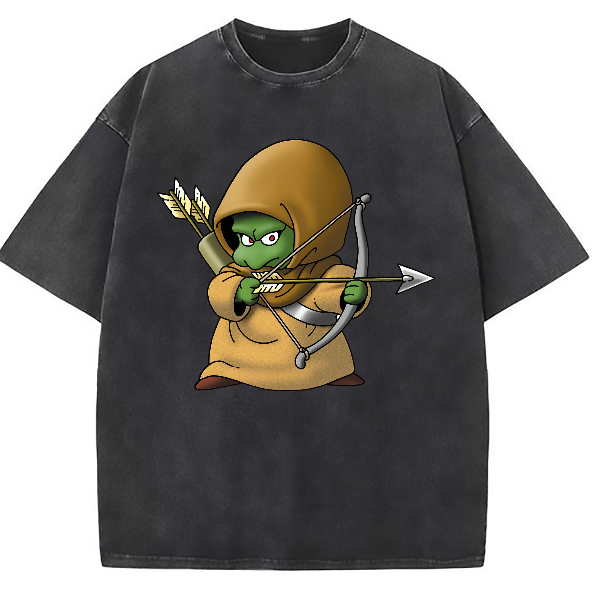 （画像用） ドラゴンクエスト Doragon Kuesuto Dragon Quest 綿100% ヴィンテージ風 半袖Tシャツ（フロントプリント）