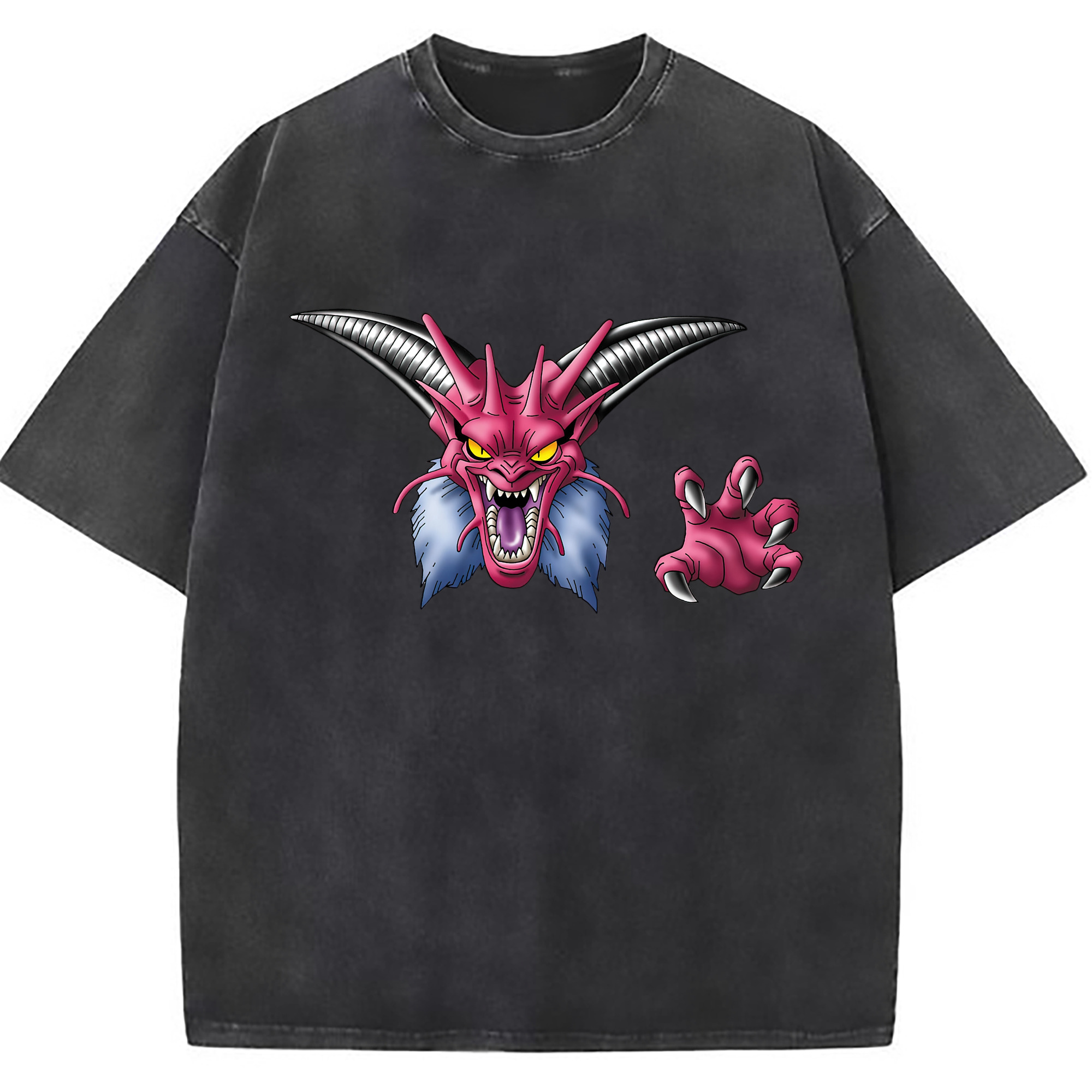 （画像用） ドラゴンクエスト Doragon Kuesuto Dragon Quest 綿100% ヴィンテージ風 半袖Tシャツ（フロントプリント）