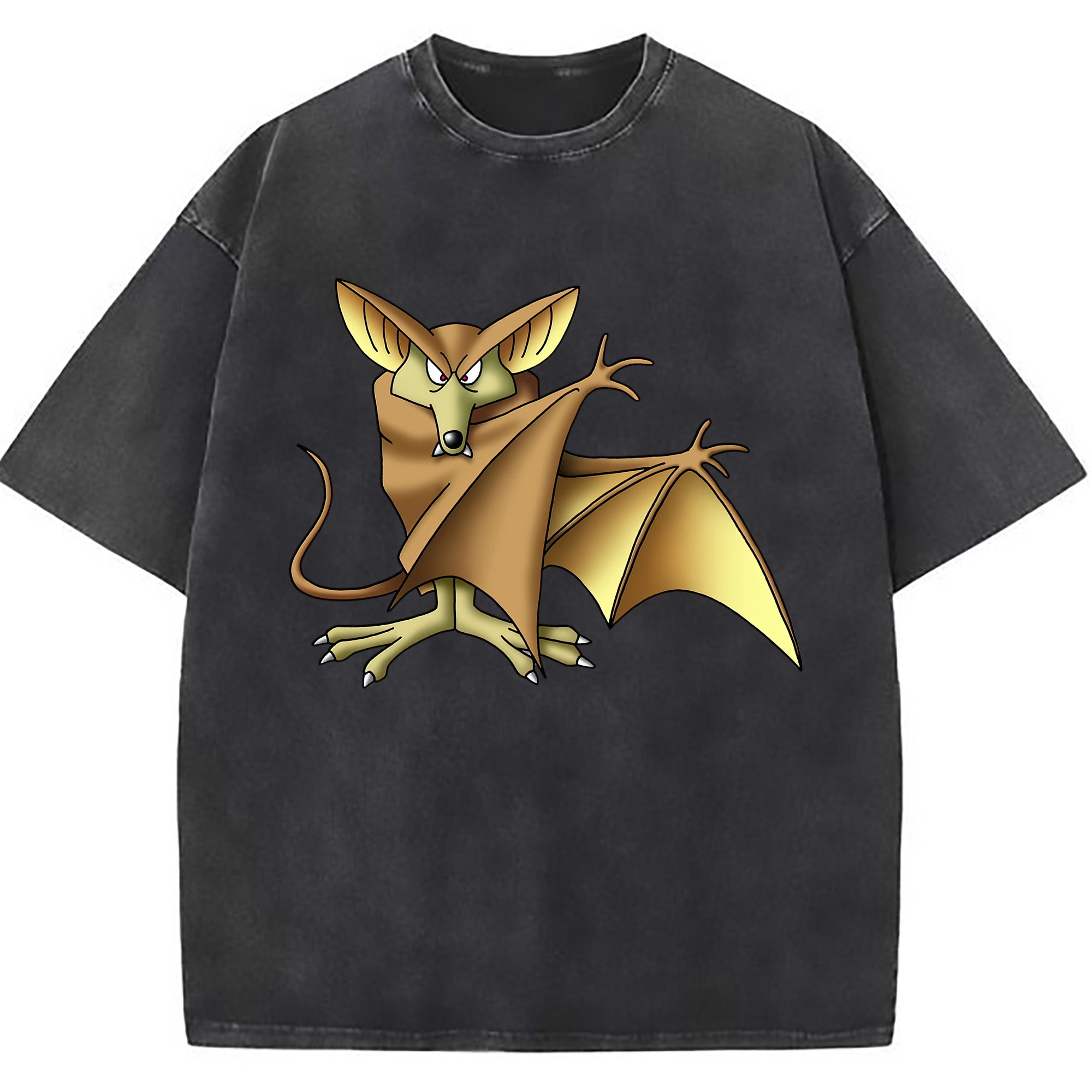 （画像用） ドラゴンクエスト Doragon Kuesuto Dragon Quest 綿100% ヴィンテージ風 半袖Tシャツ（フロントプリント）