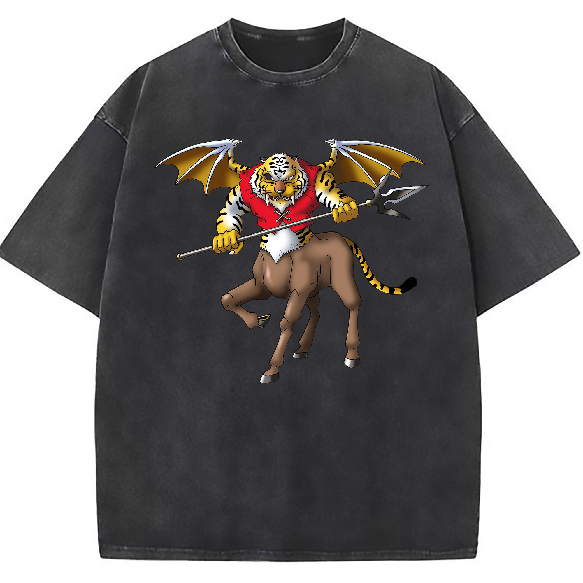 （画像用） ドラゴンクエスト Doragon Kuesuto Dragon Quest 綿100% ヴィンテージ風 半袖Tシャツ（フロントプリント）