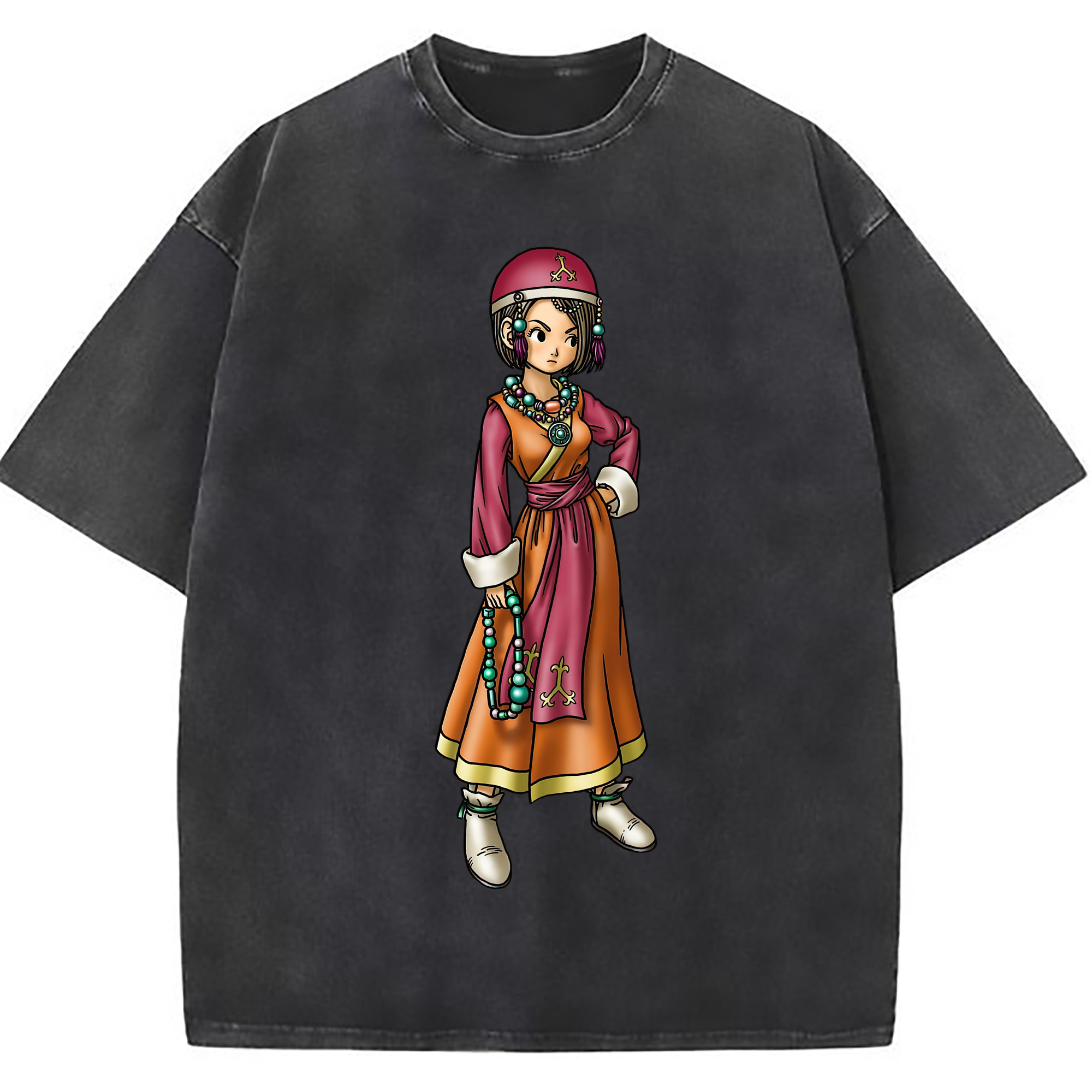 （画像用） ドラゴンクエスト Doragon Kuesuto Dragon Quest 綿100% ヴィンテージ風 半袖Tシャツ（フロントプリント）