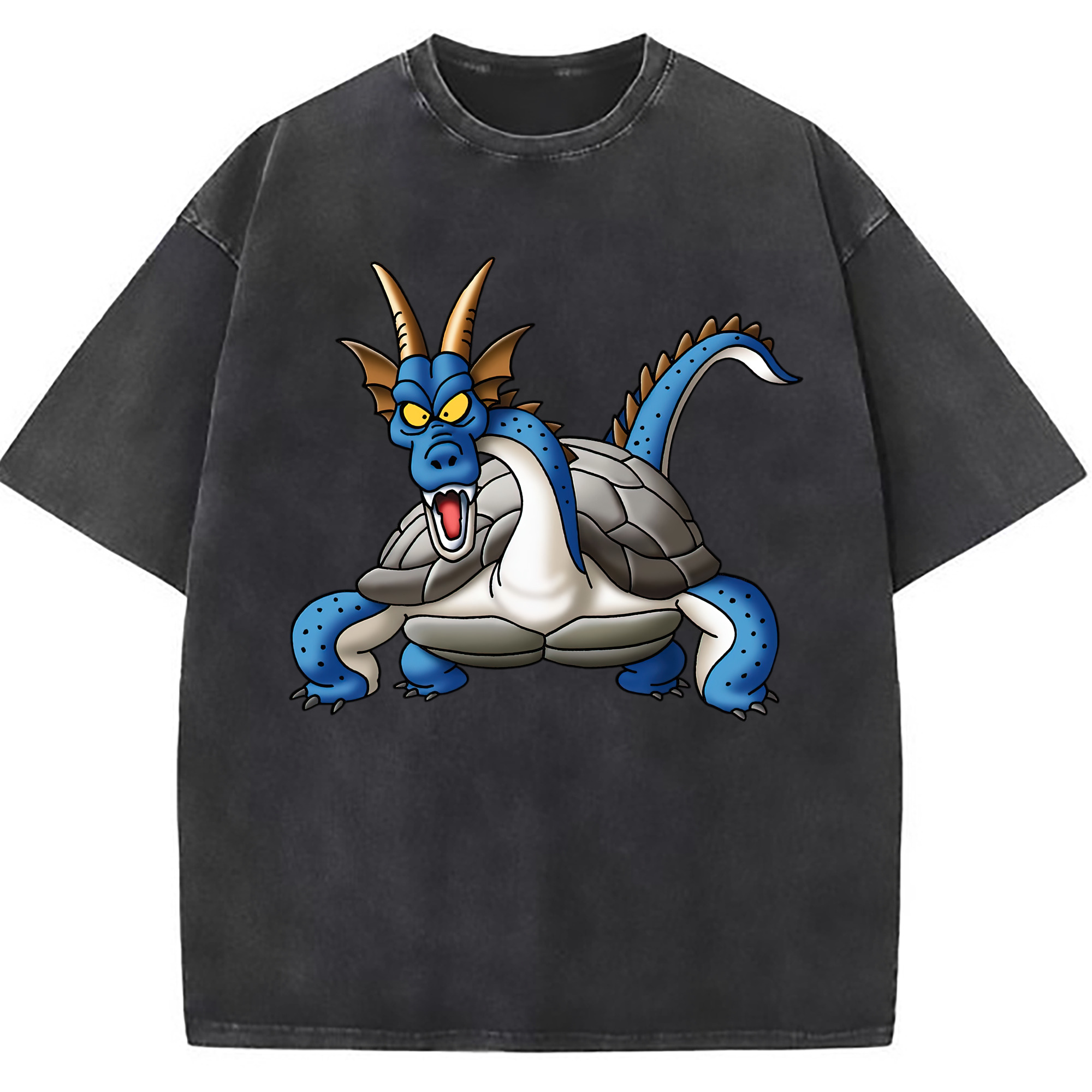 （画像用） ドラゴンクエスト Doragon Kuesuto Dragon Quest 綿100% ヴィンテージ風 半袖Tシャツ（フロントプリント）