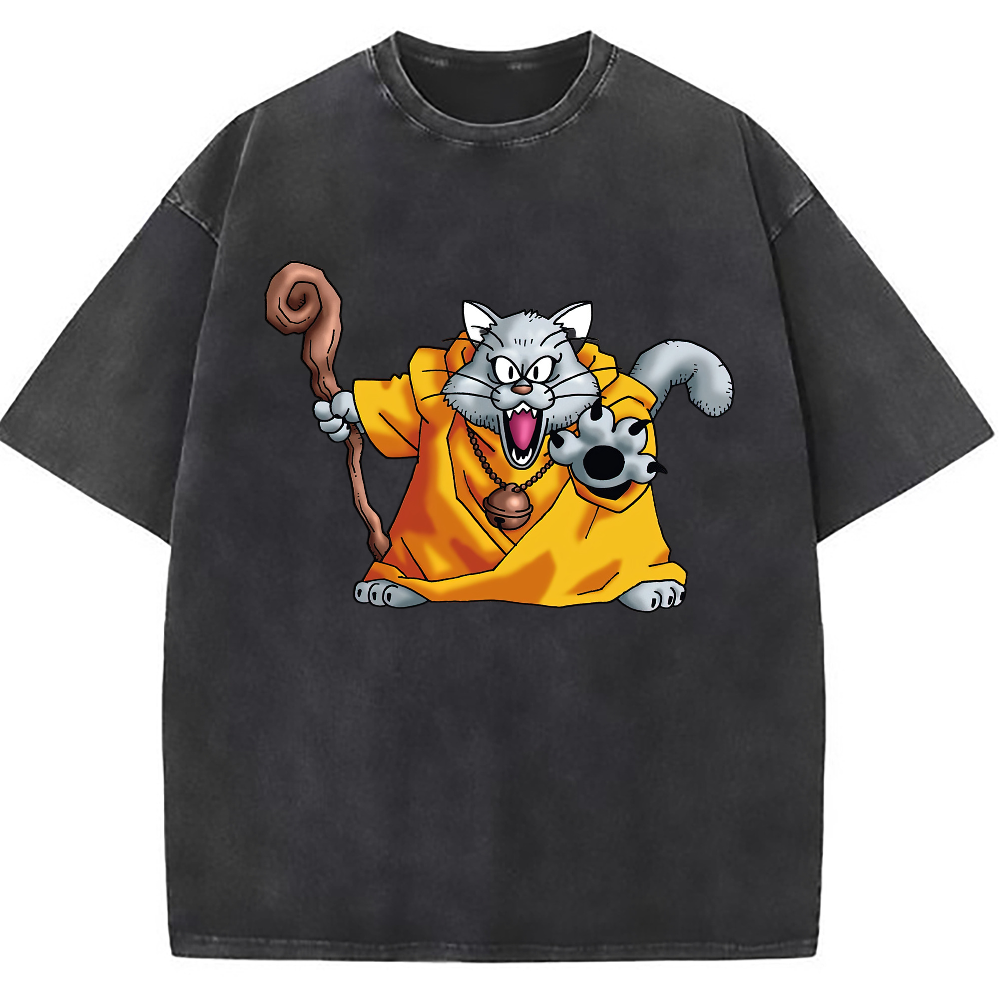 （画像用） ドラゴンクエスト Doragon Kuesuto Dragon Quest 綿100% ヴィンテージ風 半袖Tシャツ（フロントプリント）