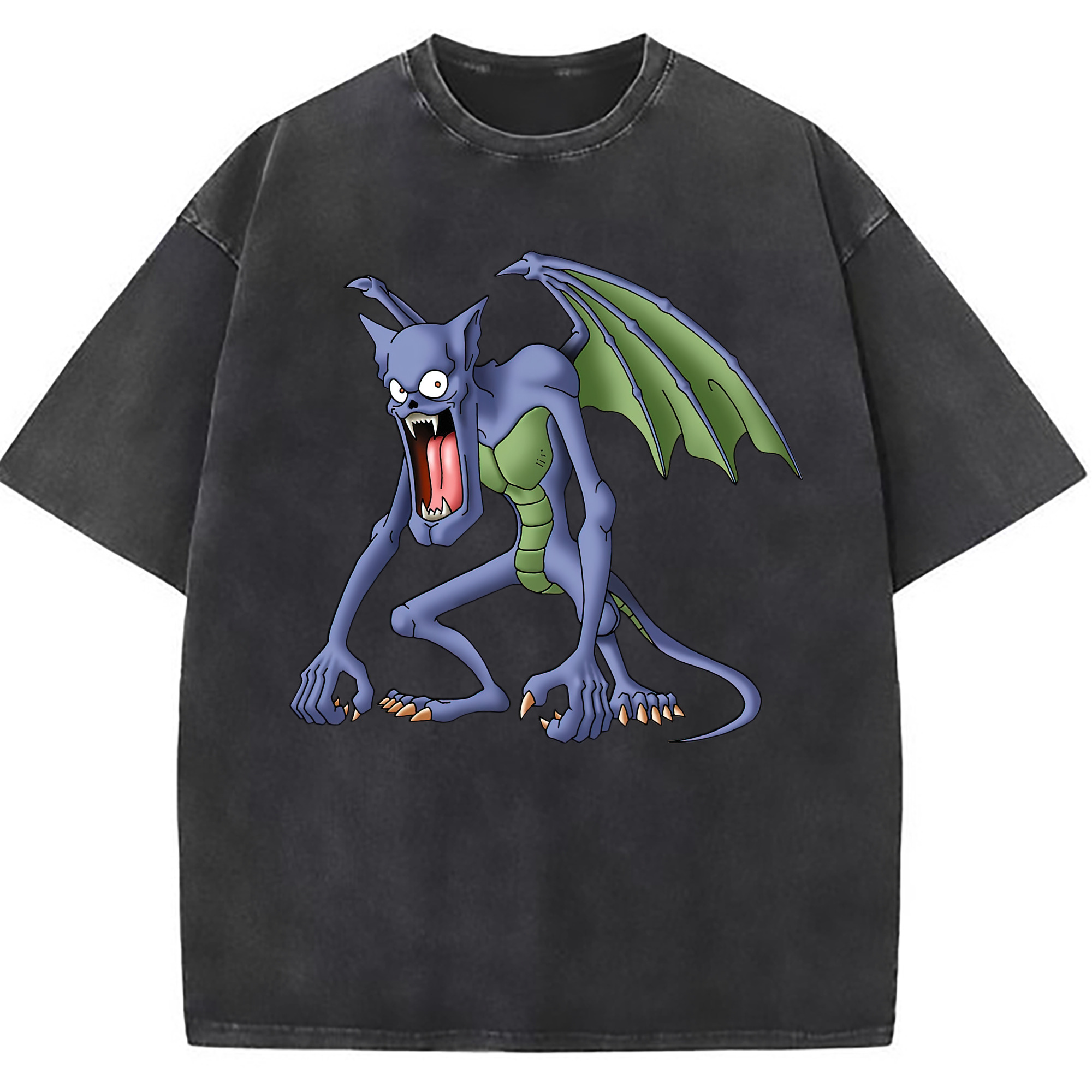 （画像用） ドラゴンクエスト Doragon Kuesuto Dragon Quest 綿100% ヴィンテージ風 半袖Tシャツ（フロントプリント）