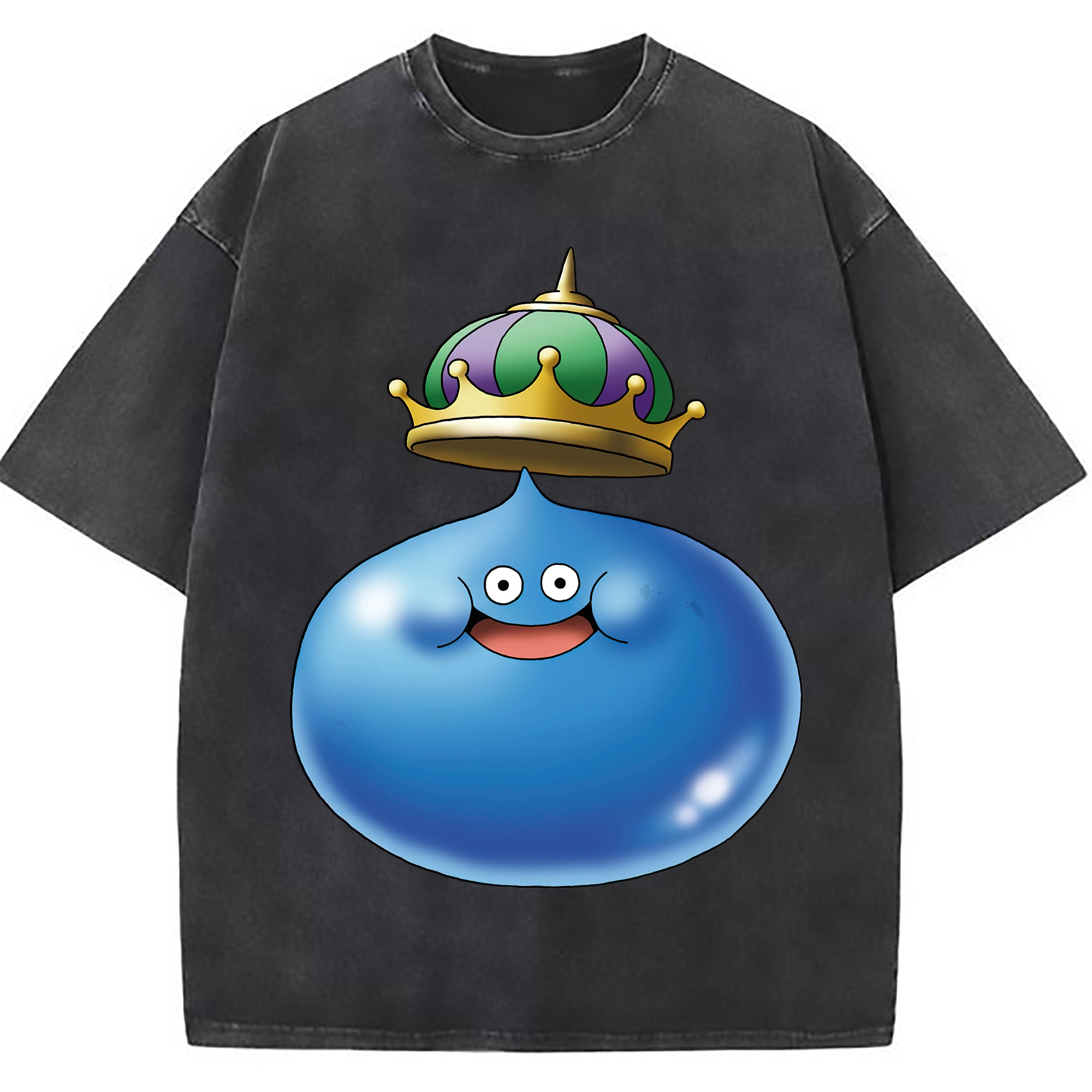 （画像用） ドラゴンクエスト Doragon Kuesuto Dragon Quest 綿100% ヴィンテージ風 半袖Tシャツ（フロントプリント）