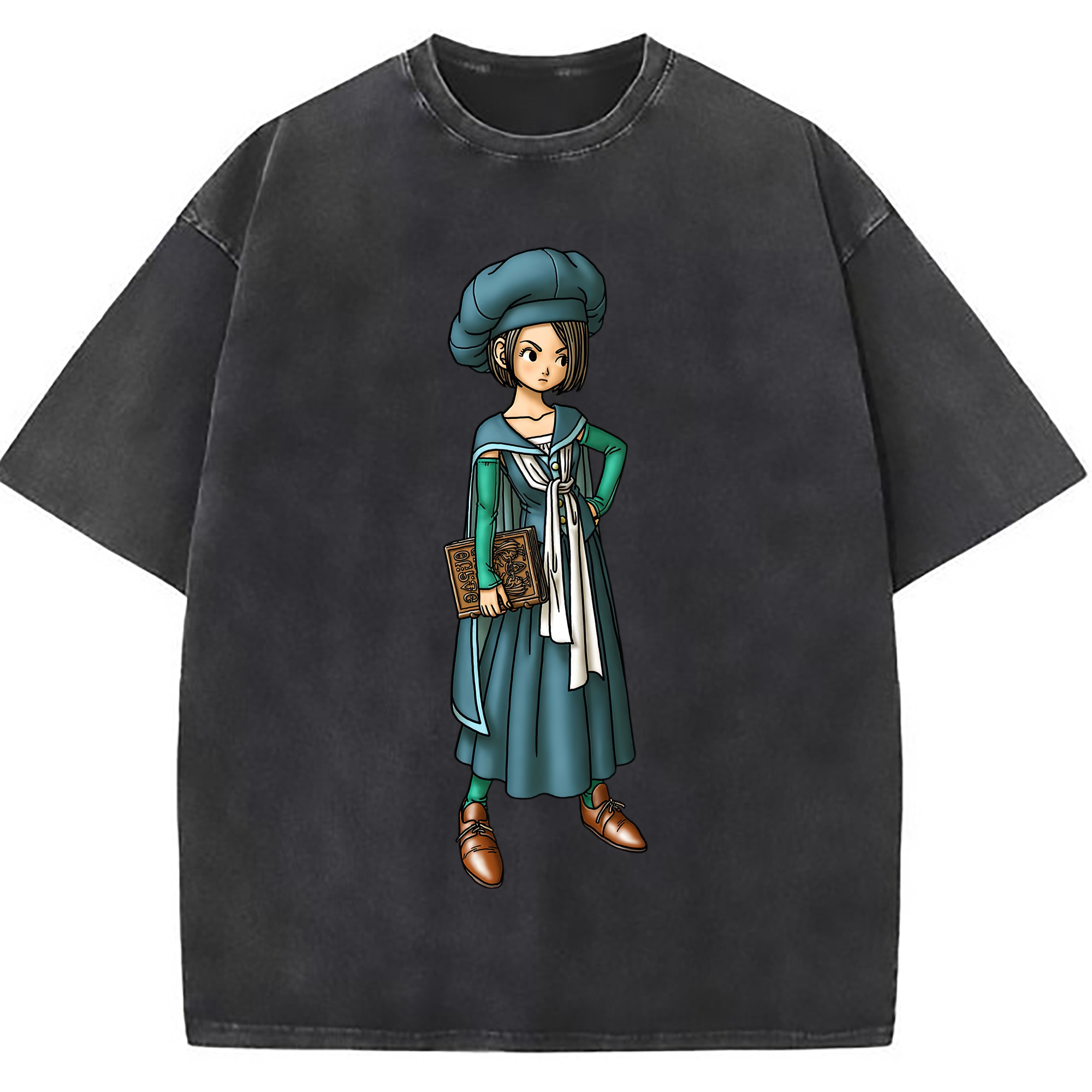 （画像用） ドラゴンクエスト Doragon Kuesuto Dragon Quest 綿100% ヴィンテージ風 半袖Tシャツ（フロントプリント）