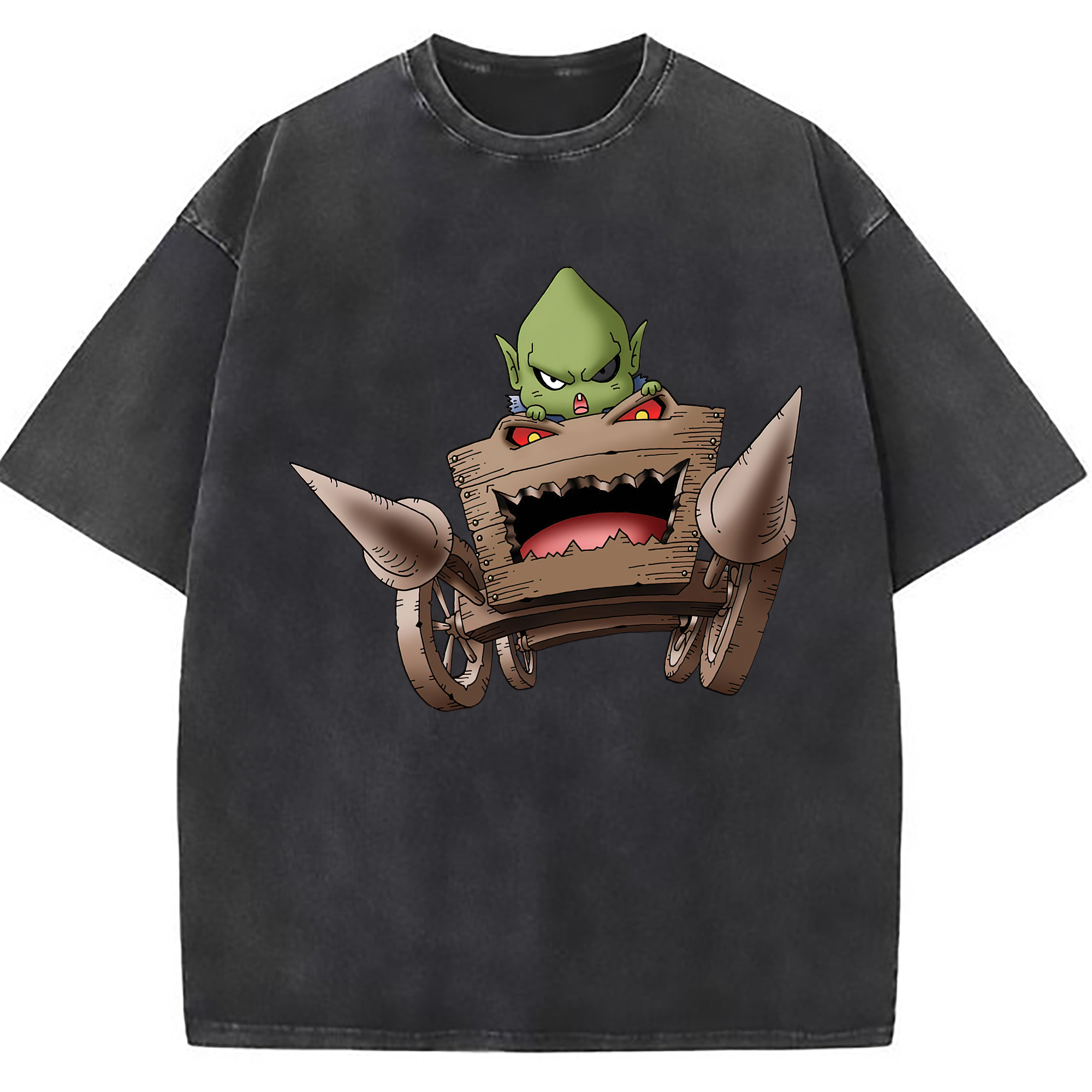 （画像用） ドラゴンクエスト Doragon Kuesuto Dragon Quest 綿100% ヴィンテージ風 半袖Tシャツ（フロントプリント）