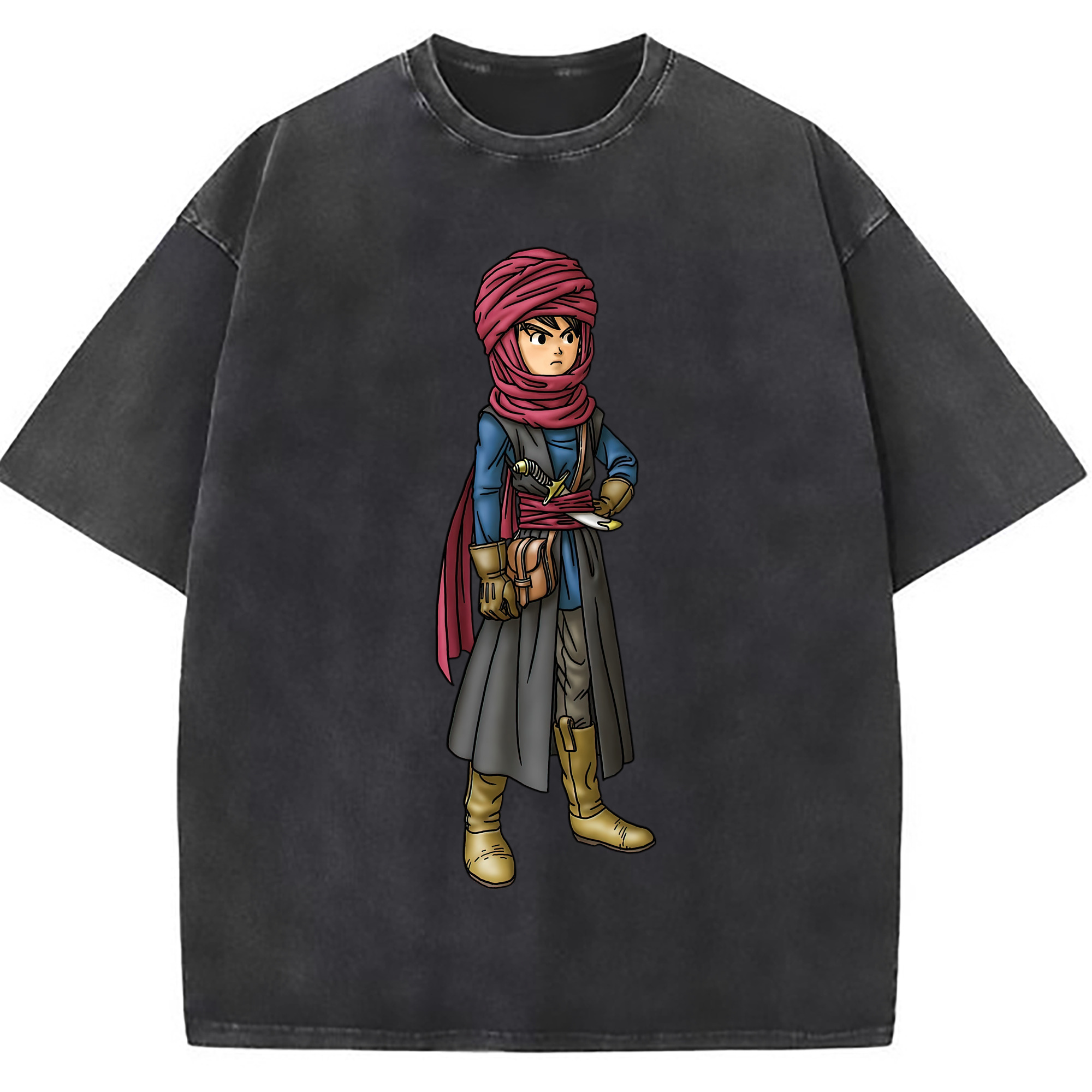 （画像用） ドラゴンクエスト Doragon Kuesuto Dragon Quest 綿100% ヴィンテージ風 半袖Tシャツ（フロントプリント）