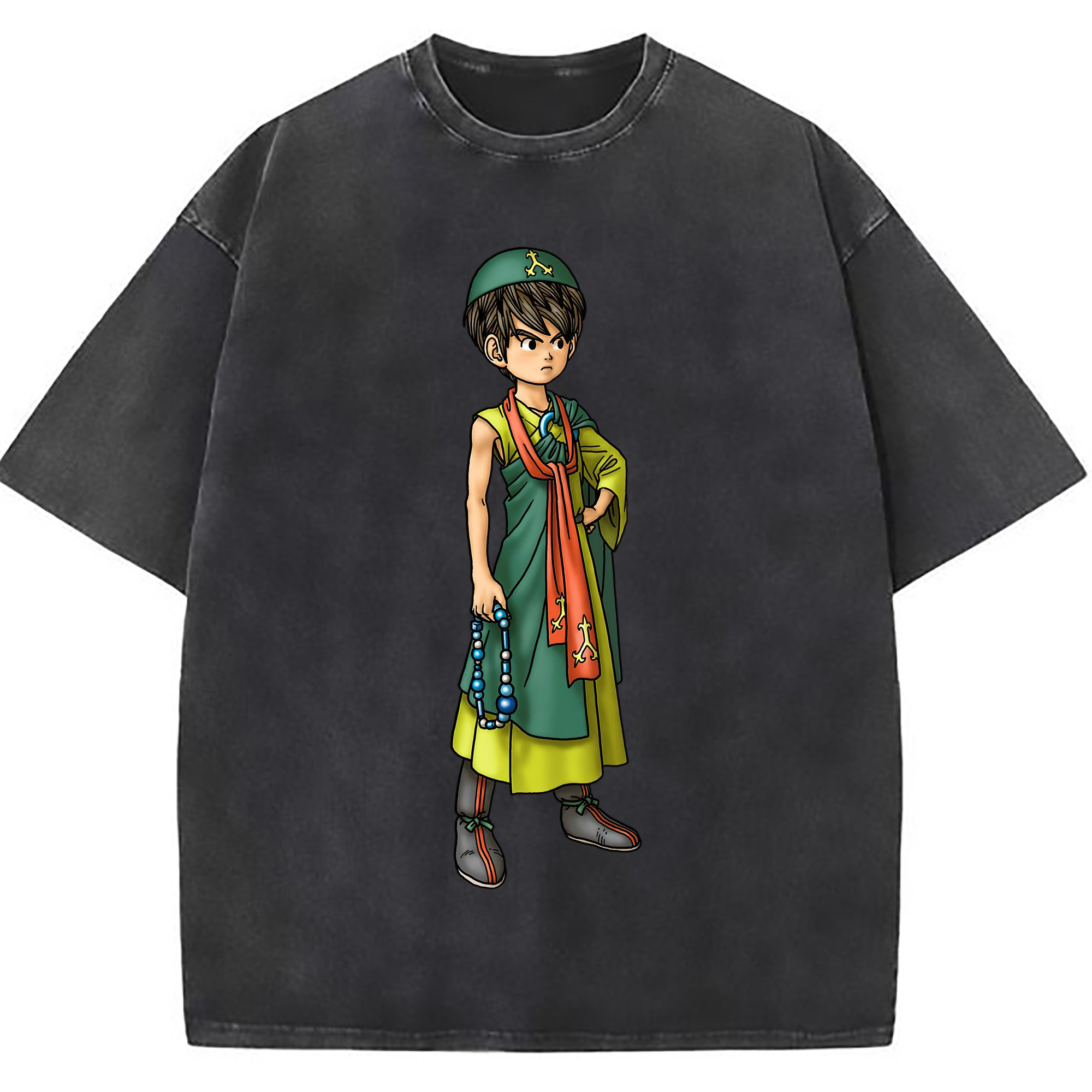 （画像用） ドラゴンクエスト Doragon Kuesuto Dragon Quest 綿100% ヴィンテージ風 半袖Tシャツ（フロントプリント）