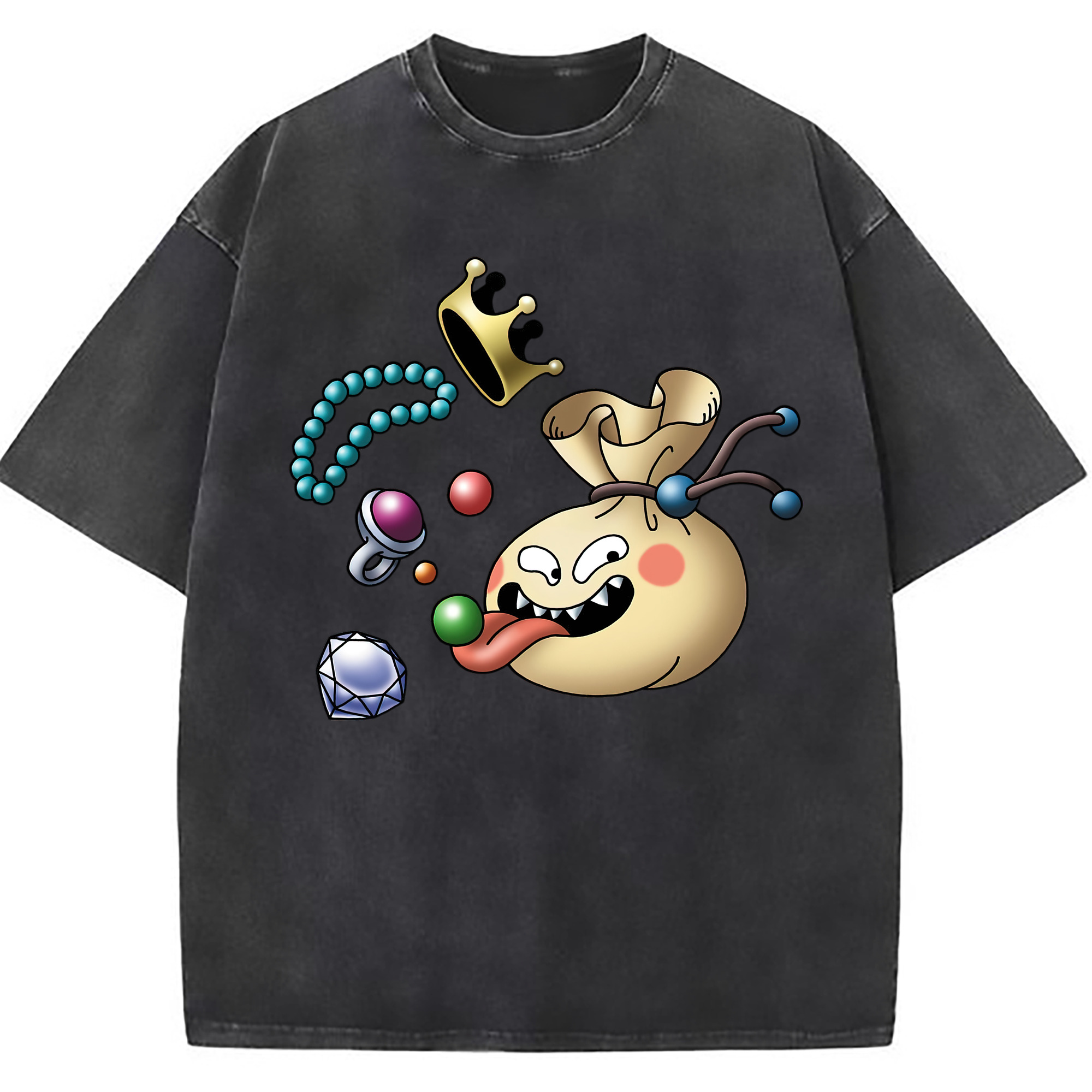 （画像用） ドラゴンクエスト Doragon Kuesuto Dragon Quest 綿100% ヴィンテージ風 半袖Tシャツ（フロントプリント）