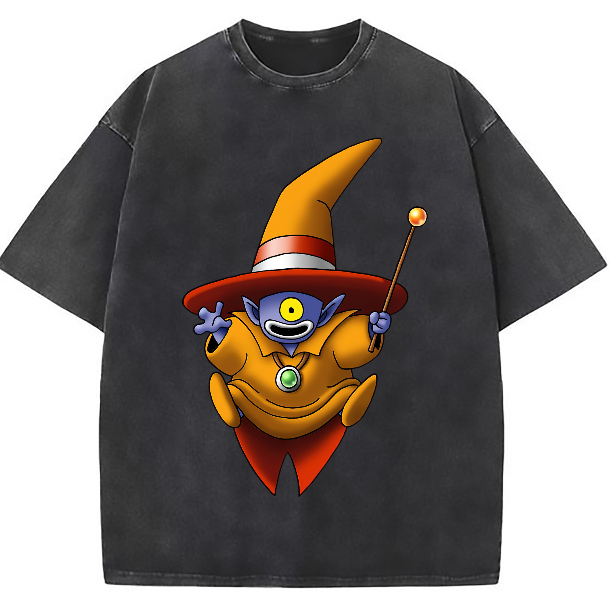 （画像用） ドラゴンクエスト Doragon Kuesuto Dragon Quest 綿100% ヴィンテージ風 半袖Tシャツ（フロントプリント）