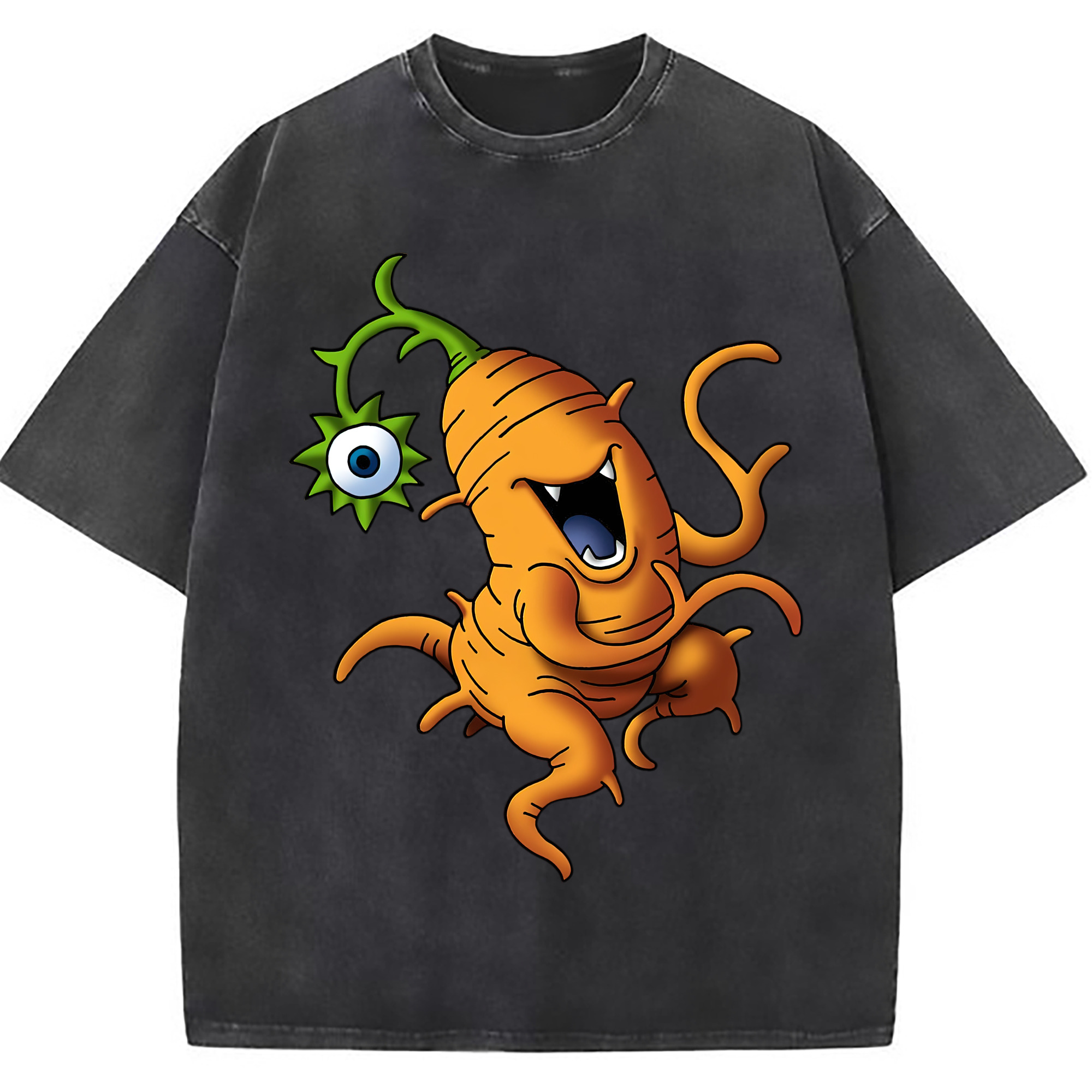 （画像用） ドラゴンクエスト Doragon Kuesuto Dragon Quest 綿100% ヴィンテージ風 半袖Tシャツ（フロントプリント）